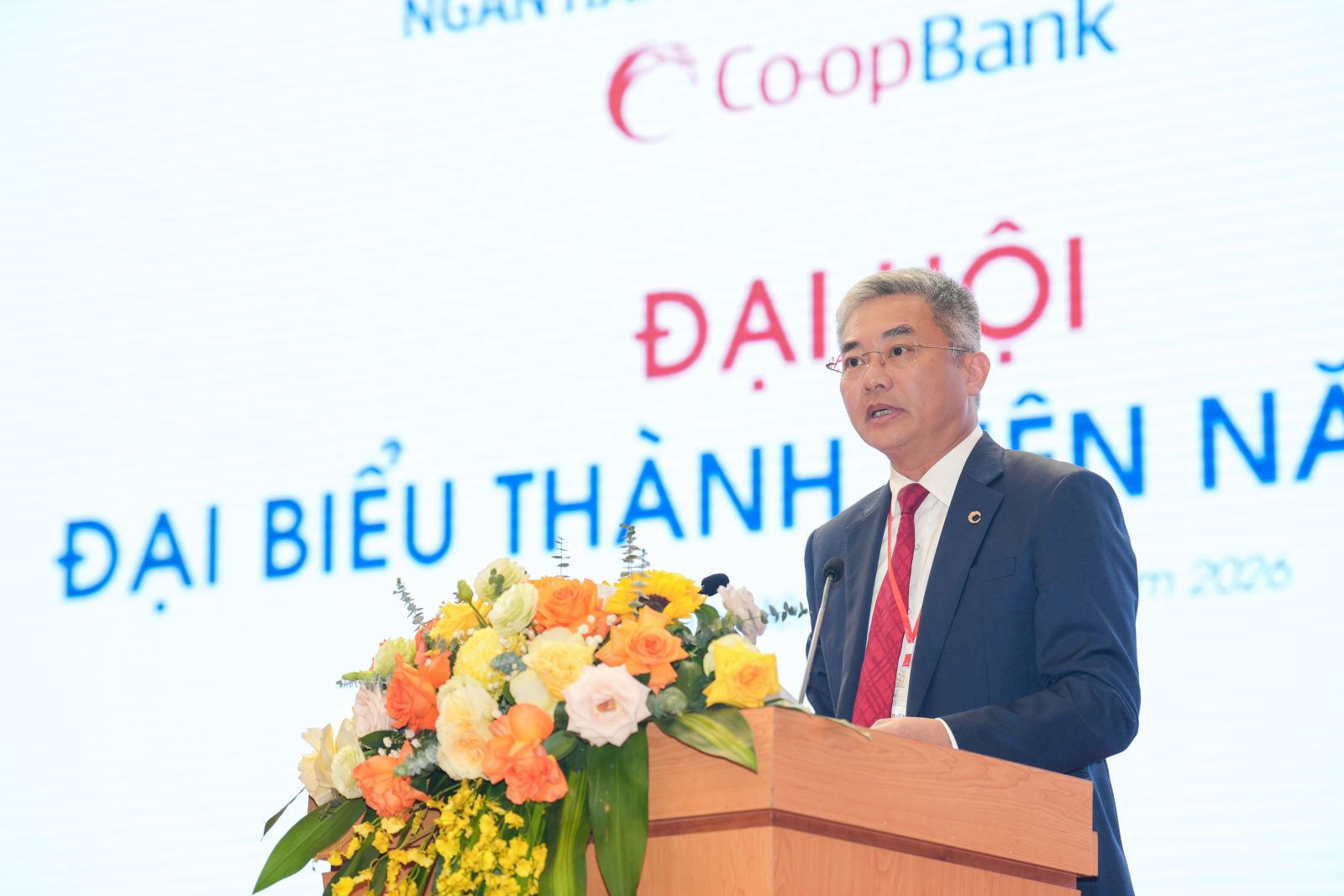 Ông Nguyễn Quốc Cường - Chủ tịch Hội đồng quản trị Co-opBank phát biểu tại Đại hội