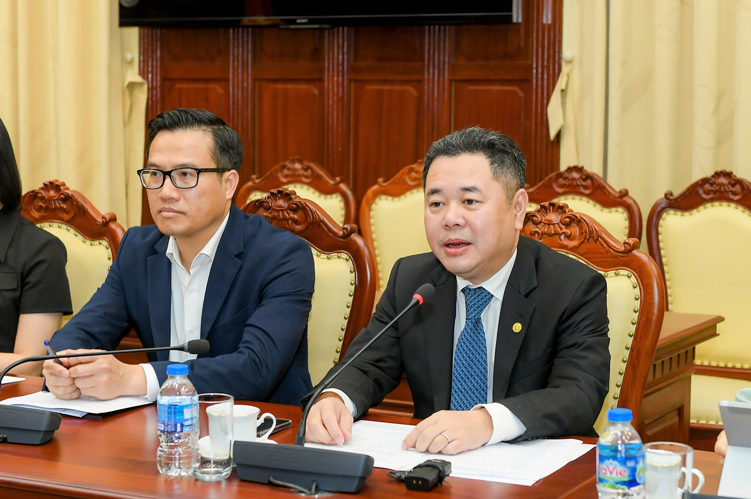 Phó Thống đốc NHNN Nguyễn Ngọc Cảnh phát biểu tại buổi làm việc