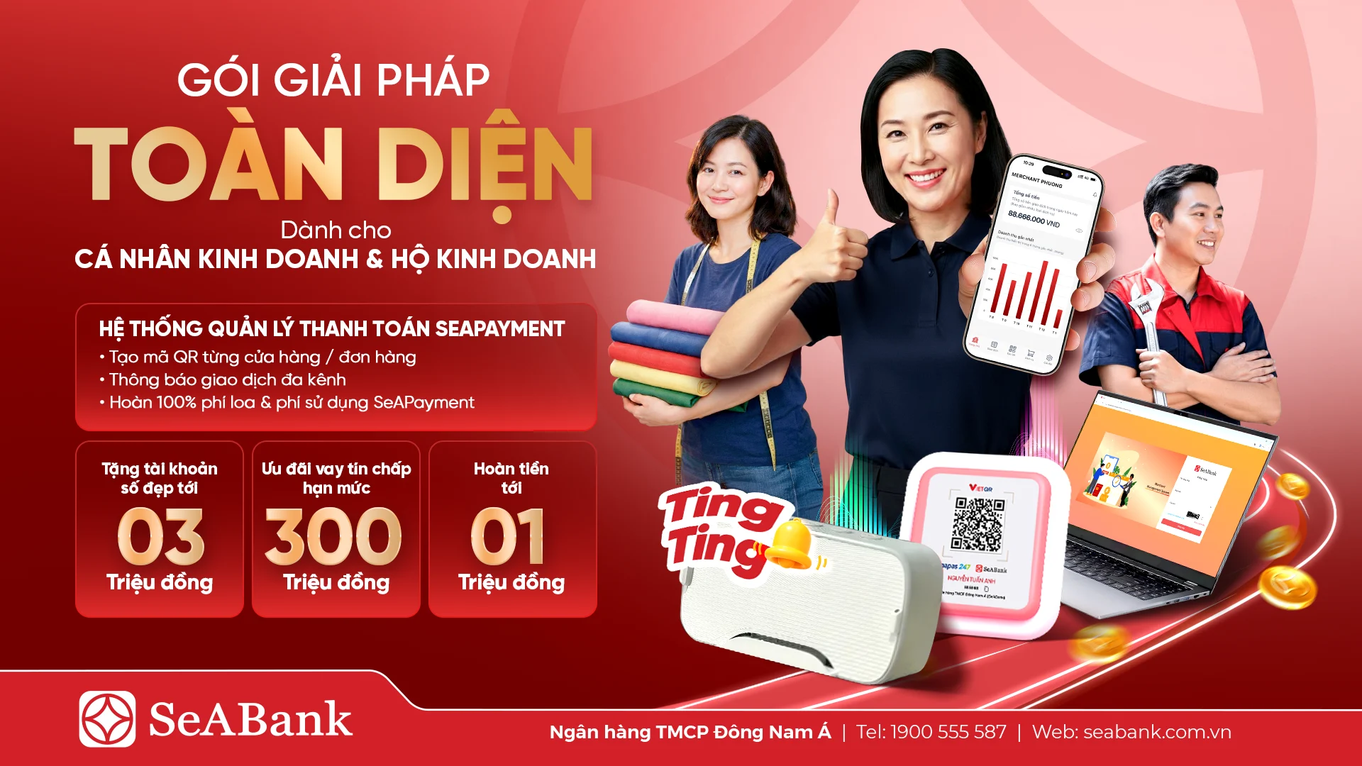 Gói giải pháp toàn diện giúp hộ kinh doanh số hóa dòng tiền.