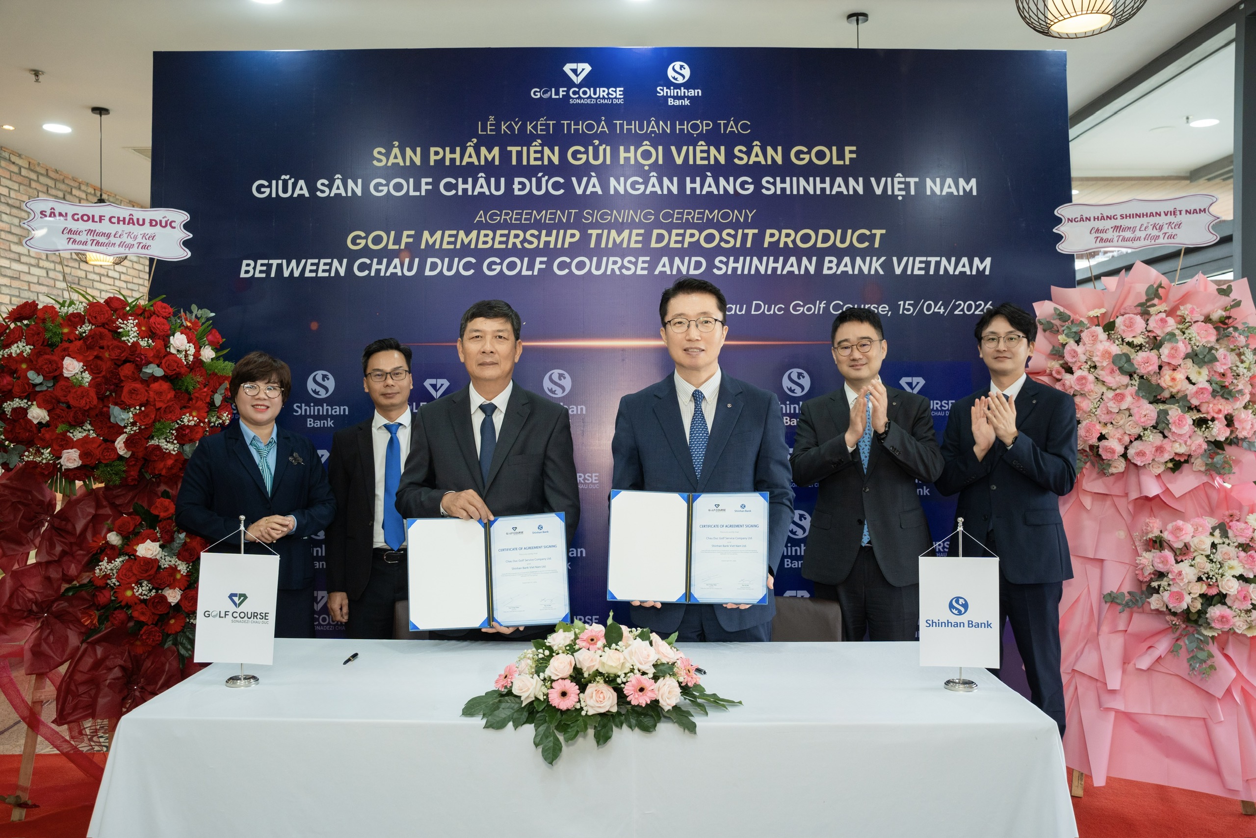 Ngân hàng Shinhan Việt Nam và Công ty Golf Châu Đức ký kết hợp tác, ra mắt sản phẩm tiền gửi hội viên sân golf