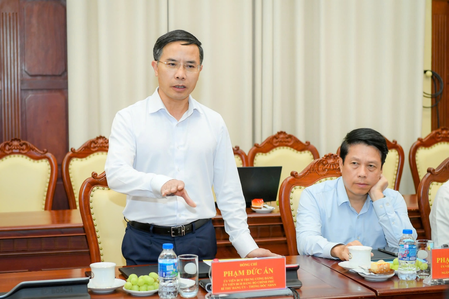 Thống đốc NHNN Phạm Đức Ấn phát biểu tại buổi làm việc