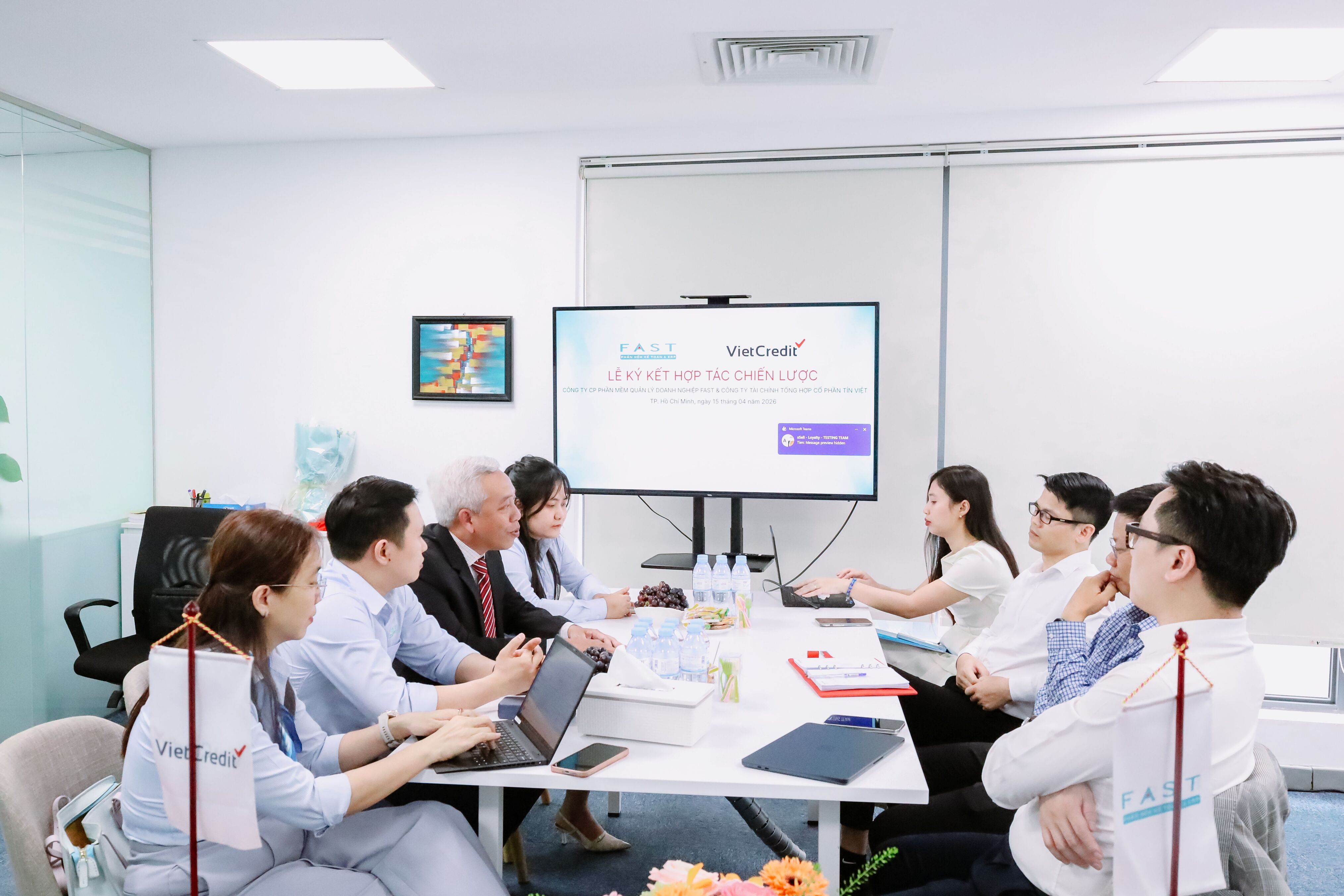 Phiên thảo luận giữa hai bên nhằm thống nhất chương trình hỗ trợ doanh nghiệp tiếp cận vốn.