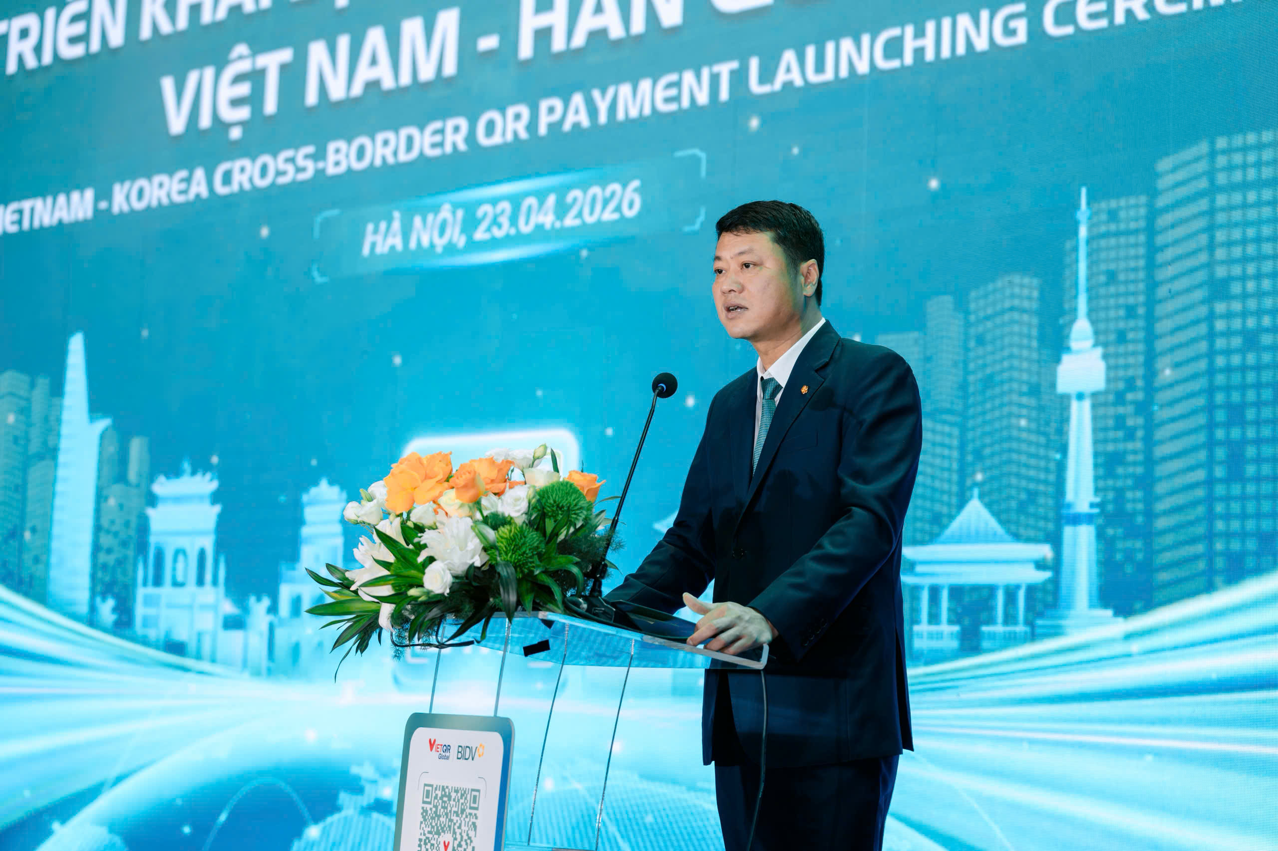 Ông Lê Ngọc Lâm - Ủy viên HĐQT, Tổng Giám đốc BIDV phát biểu tại sự kiện