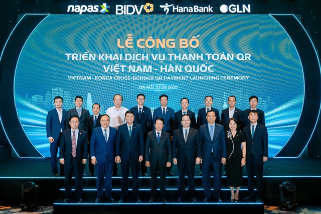 The launch of the Việt Nam–South Korea cross-border QR payment service held in Hà Nội on Thursday. — Photo courtesy of NAPAS