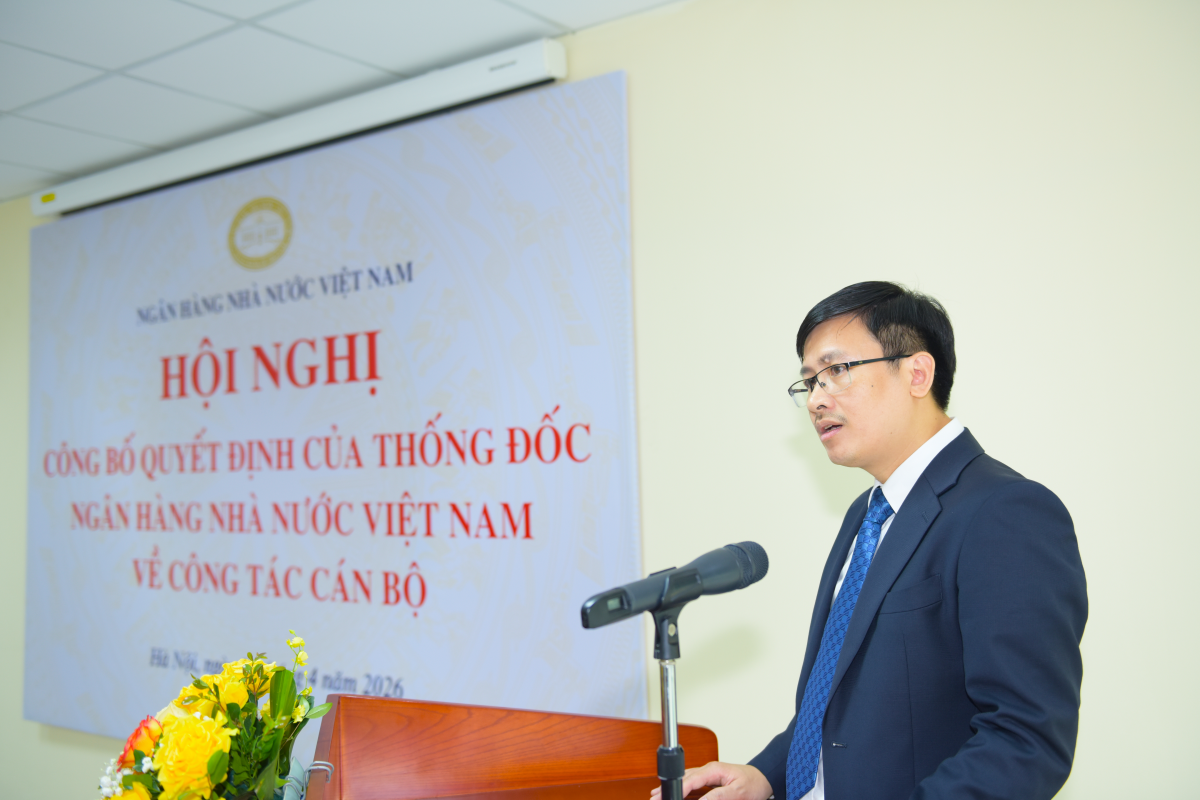 Ông Hoàng Minh Tiến phát biểu nhận nhiệm vụ