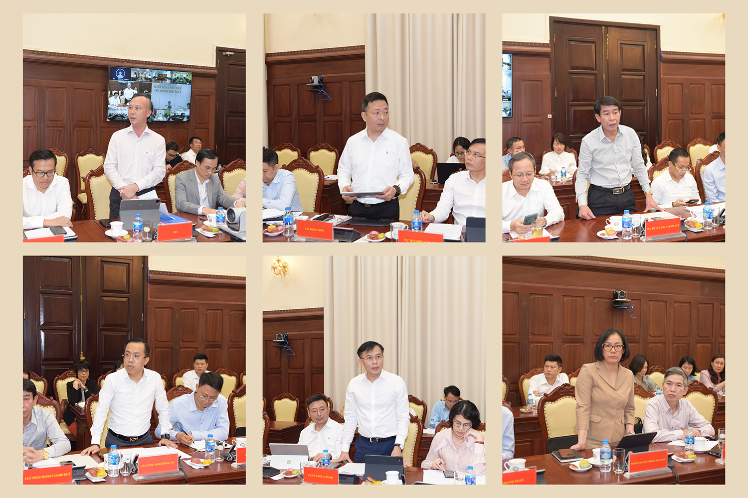 Đại diện lãnh đạo các Vụ, Cục, các đơn vị; NHNN chi nhánh khu vực tham gia phát biểu tại Hội nghị