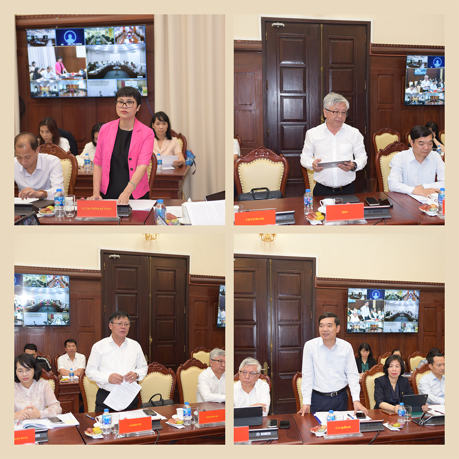 Đại diện lãnh các ngân hàng thương mại, doanh nghiệp, tổ chức do NHNN quản lý tham gia phát biểu tại Hội nghị