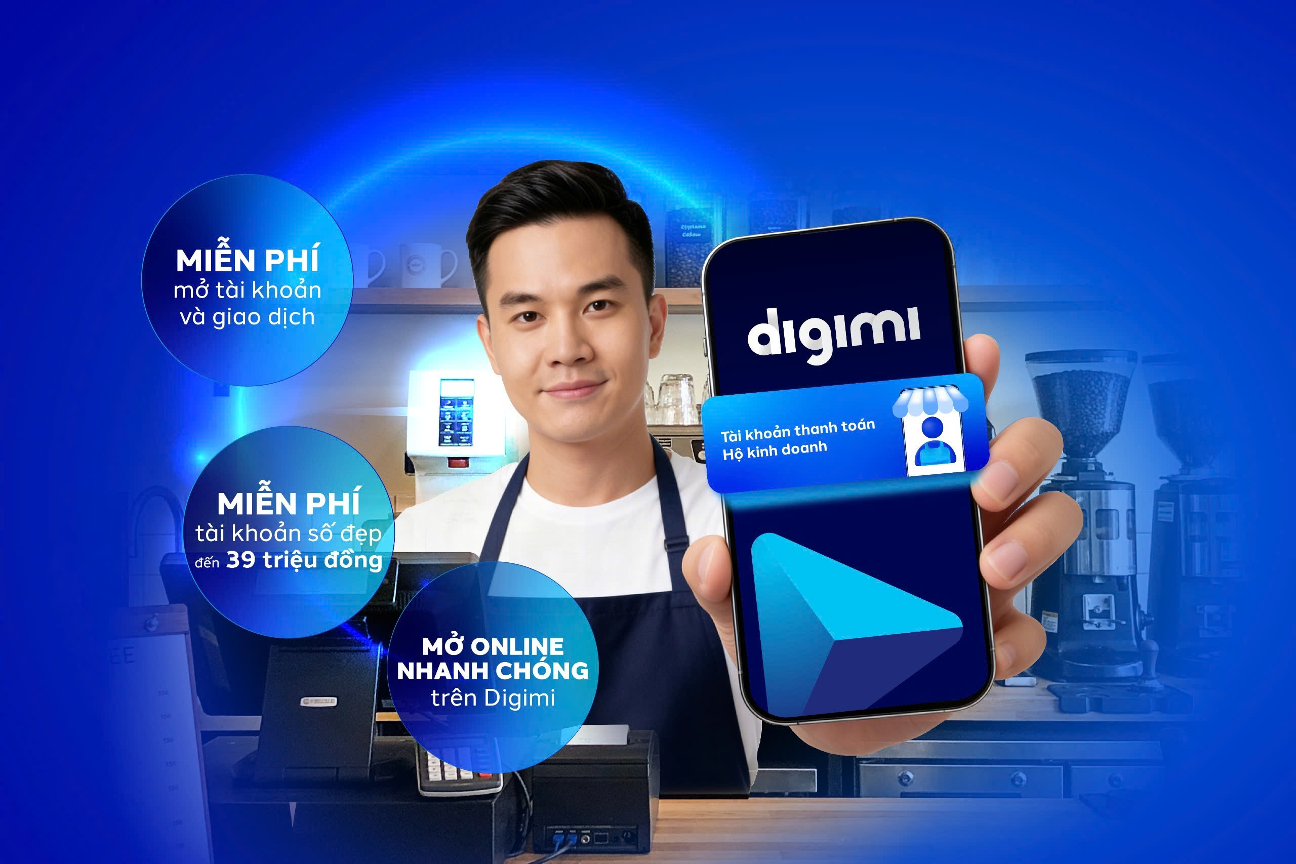 Hộ kinh doanh tiện lợi hơn khi mở tài khoản trên ứng dụng Digimi của BVBank