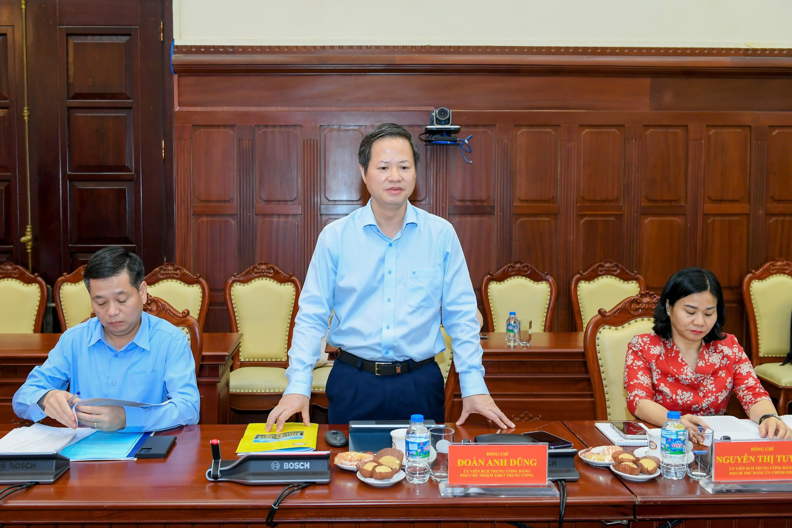 Đồng chí Đoàn Anh Dũng - Phó Chủ nhiệm Ủy ban Kiểm tra Trung ương phát biểu tại buổi làm việc