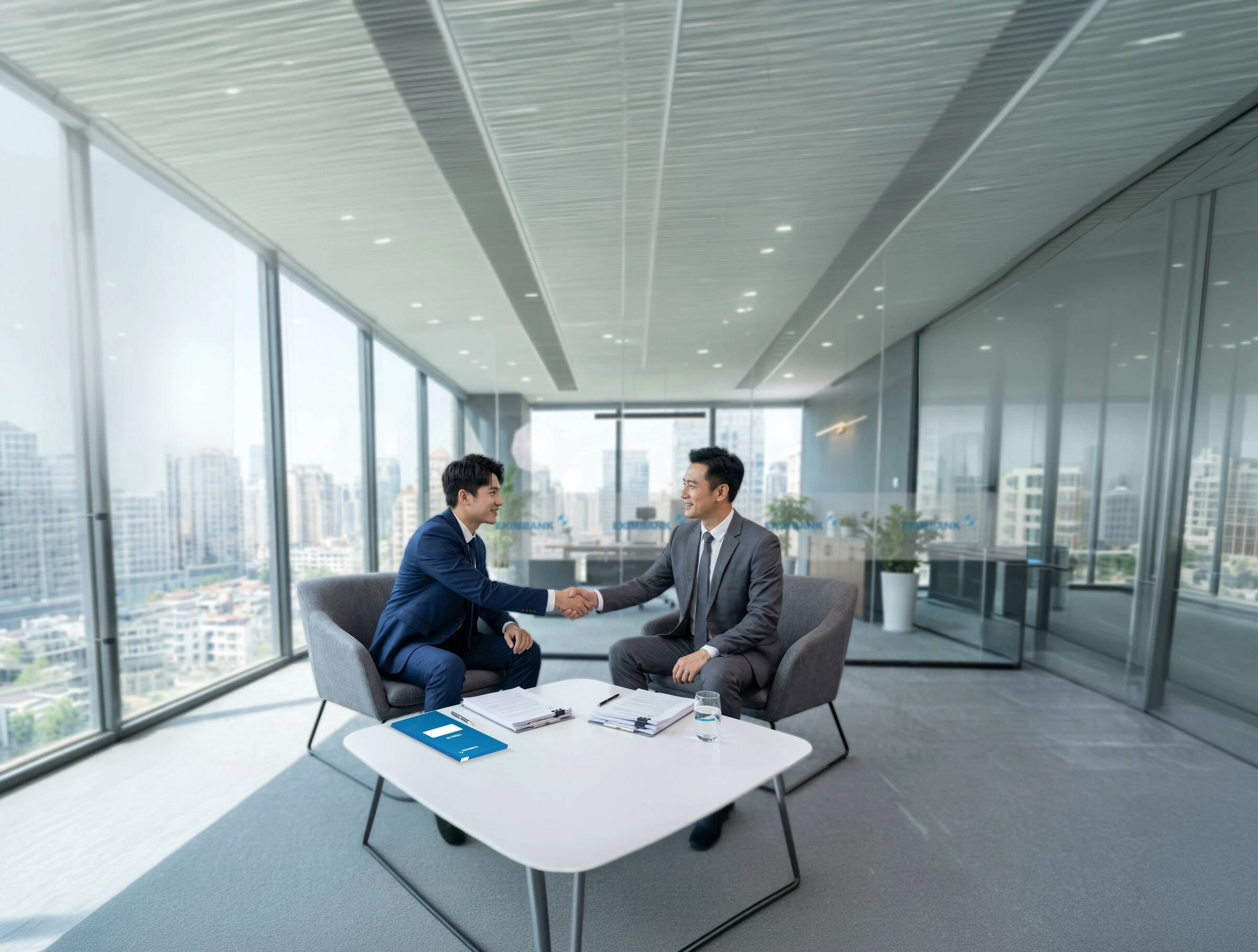 Khách hàng giao dịch tại nhà băng. Ảnh: Eximbank