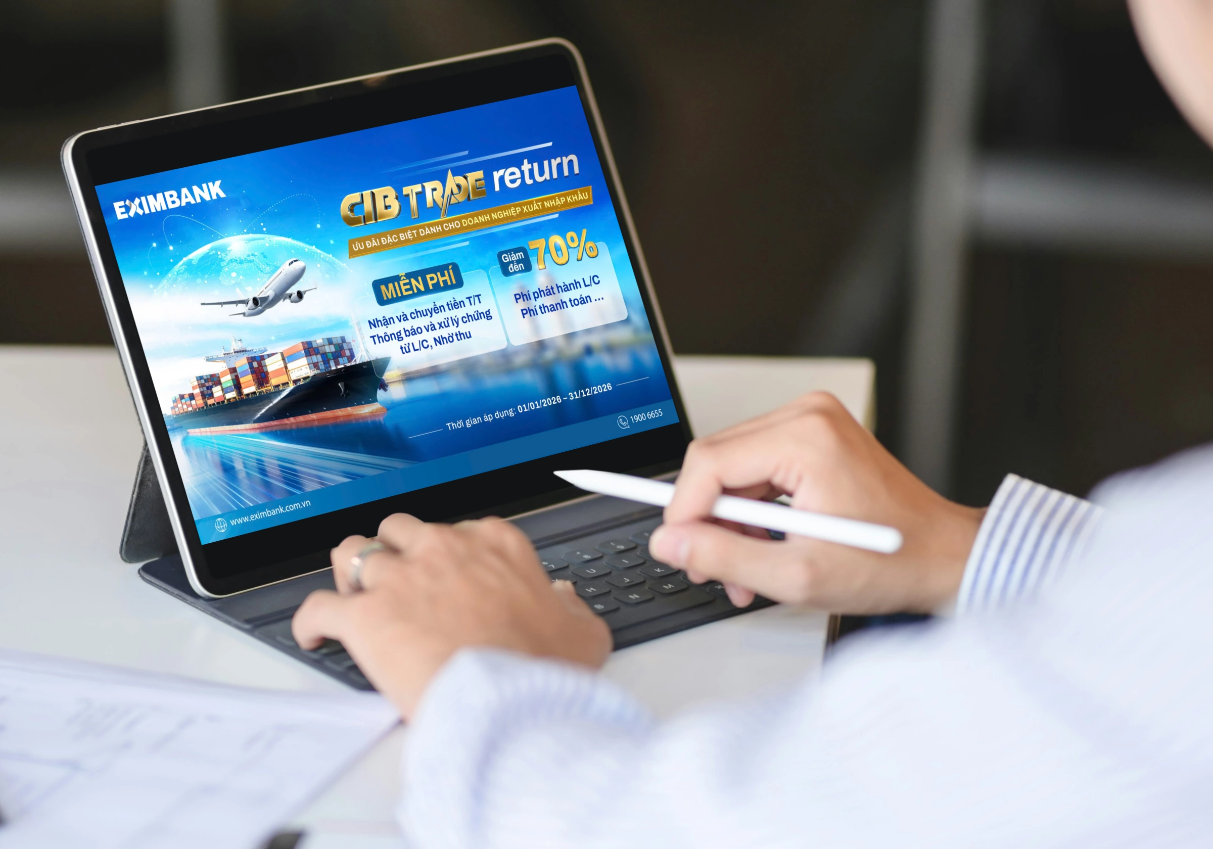 Chương trình ưu đãi dành cho các doanh nghiệp xuất nhập khẩu. Ảnh: Eximbank