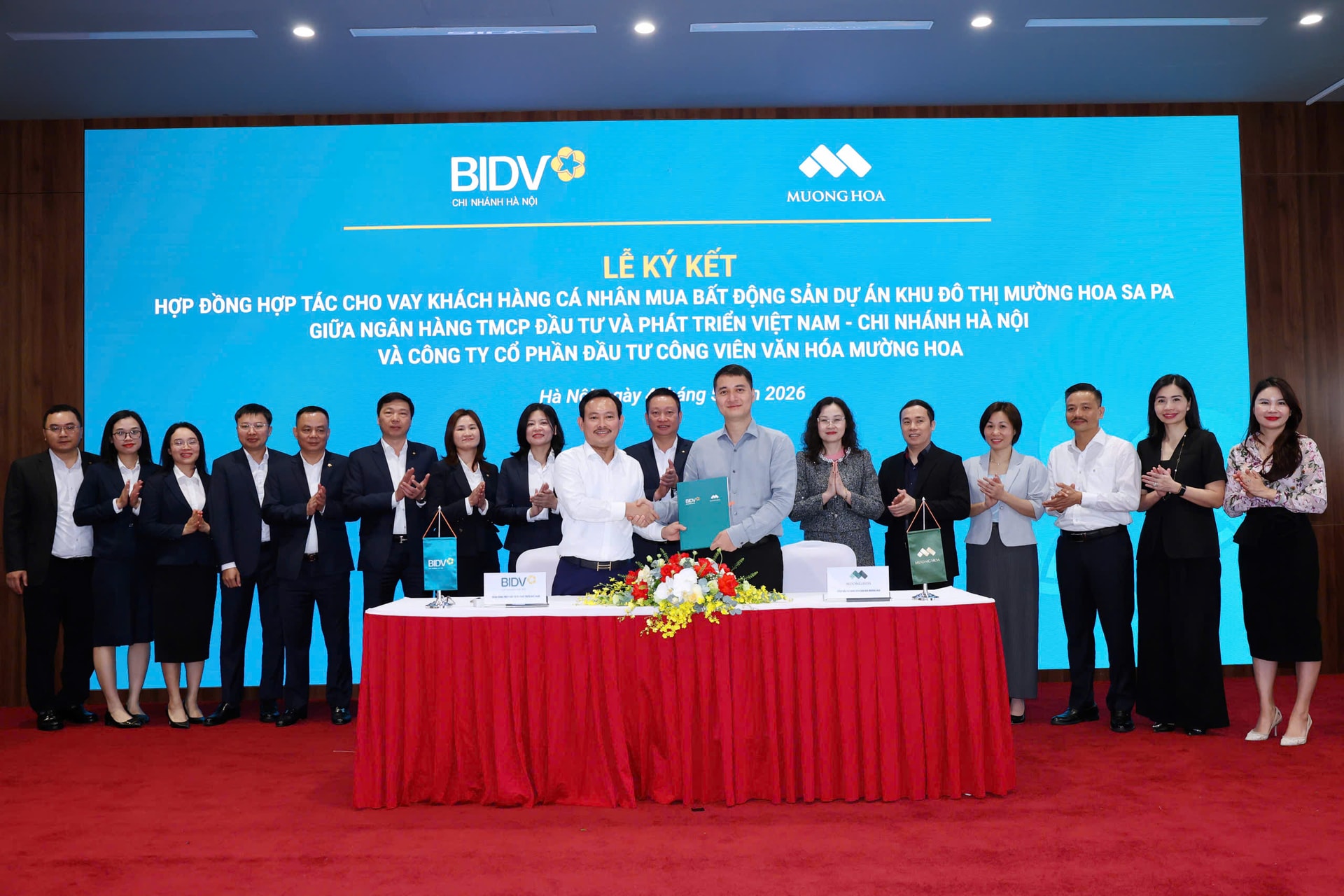 Lễ ký kết Hợp đồng hợp tác cho Khách hàng cá nhân vay mua bất động sản tại Dự án Khu đô thị Mường Hoa, Sa Pa