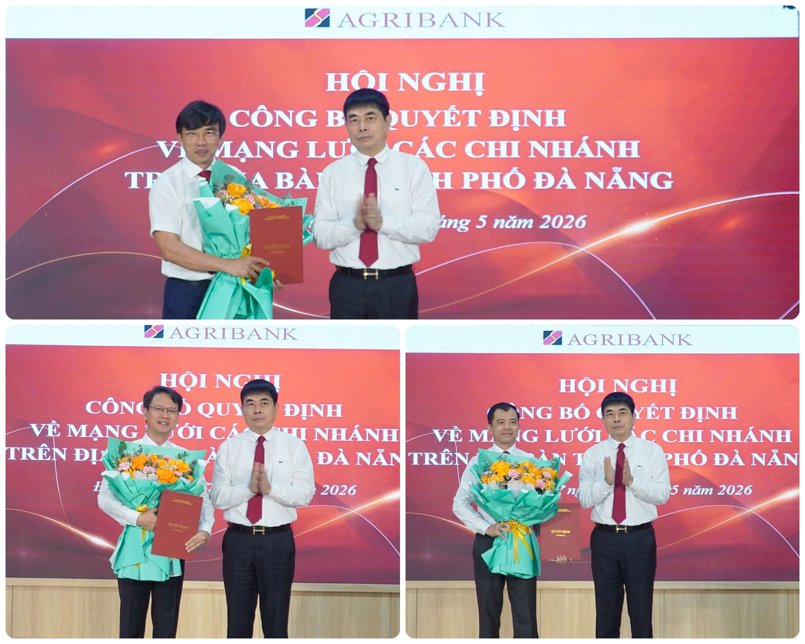 Ông Nguyễn Minh Phương – Thành viên HĐTV Agribank trao Quyết định cho Giám đốc các Chi nhánh Agribank trên địa bàn thành phố Đà Nẵng