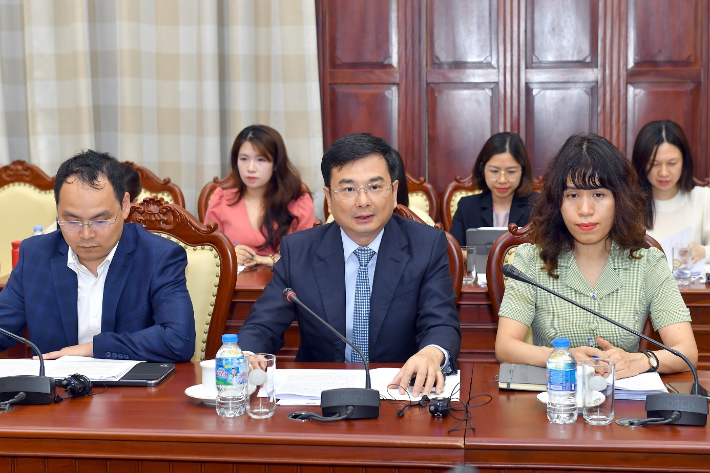 Phó Thống đốc Phạm Thanh Hà phát biểu tại buổi làm việc