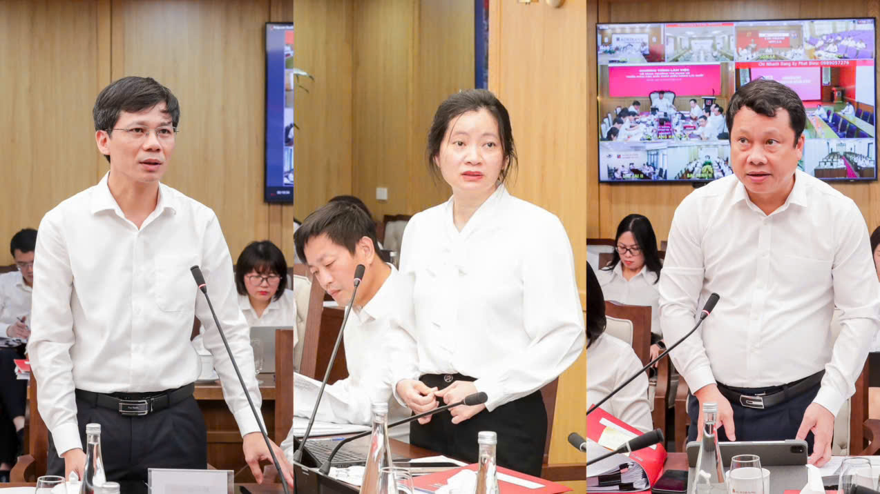 Đại diện các đơn vị tại Trụ sở chính báo cáo kết quả và đề xuất một số phương hướng, giải pháp