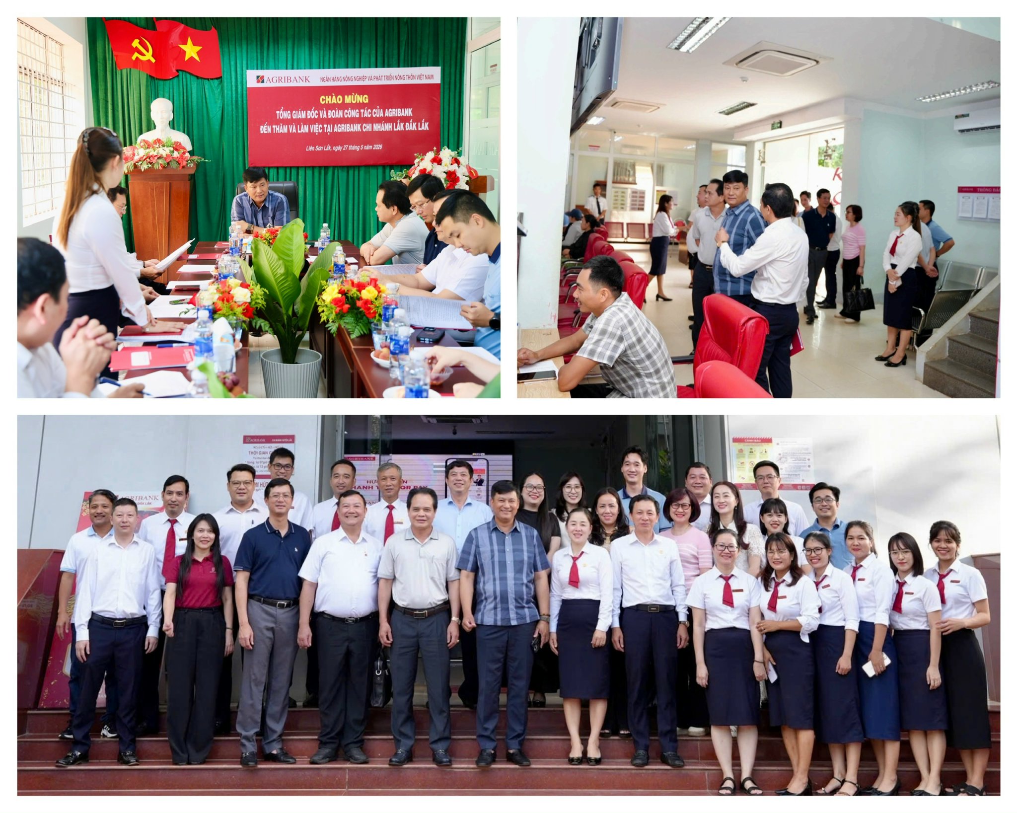 Đoàn công tác Agribank thăm và làm việc tại Chi nhánh Lắk Đắc Lắk