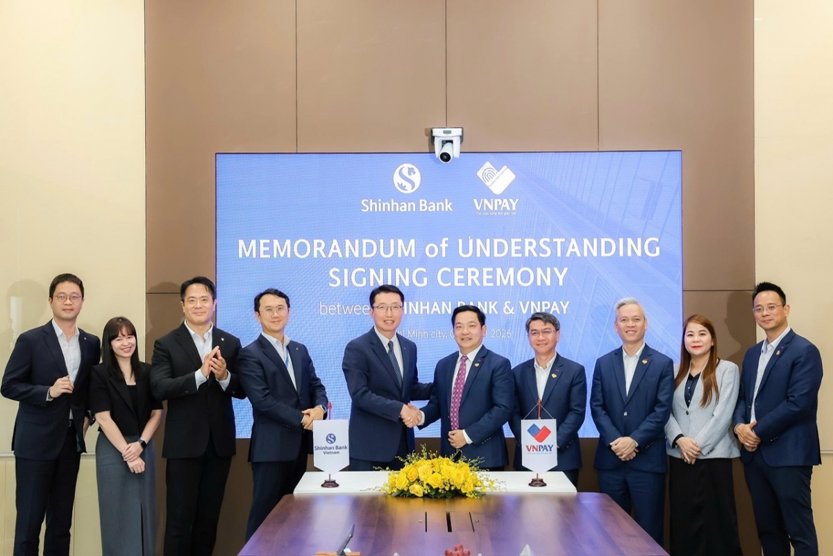 Ngân hàng Shinhan Việt Nam ký kết Biên bản ghi nhớ hợp tác chiến lược với VNPAY, nhằm tăng cường hệ sinh thái thanh toán số và mở rộng năng lực cung cấp dịch vụ POS