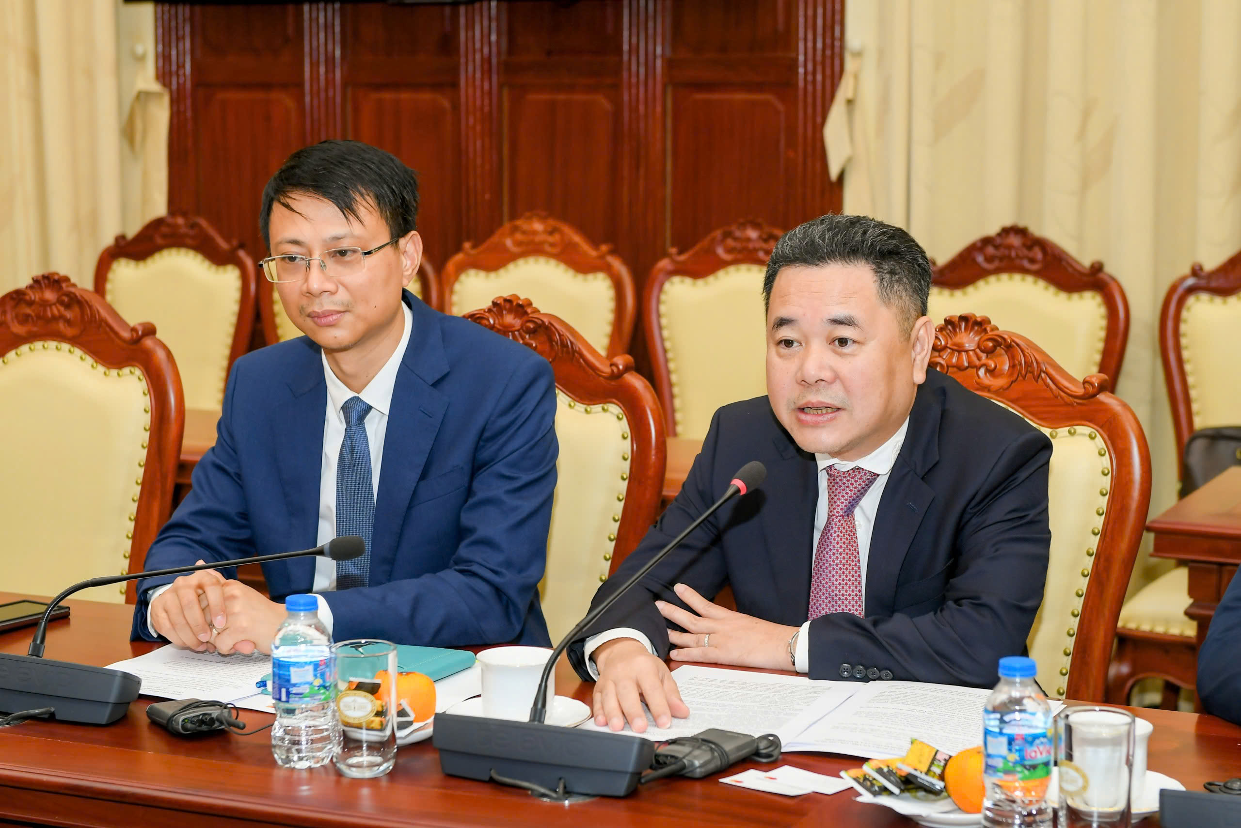 Phó Thống đốc Nguyễn Ngọc Cảnh phát biểu tại buổi làm việc