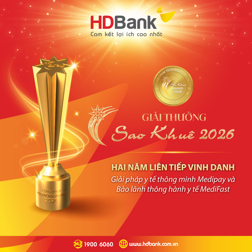 HDBank ghi dấu ấn tại Sao Khuê 2026 với bộ đôi giải pháp y tế số MediPay - MediFast