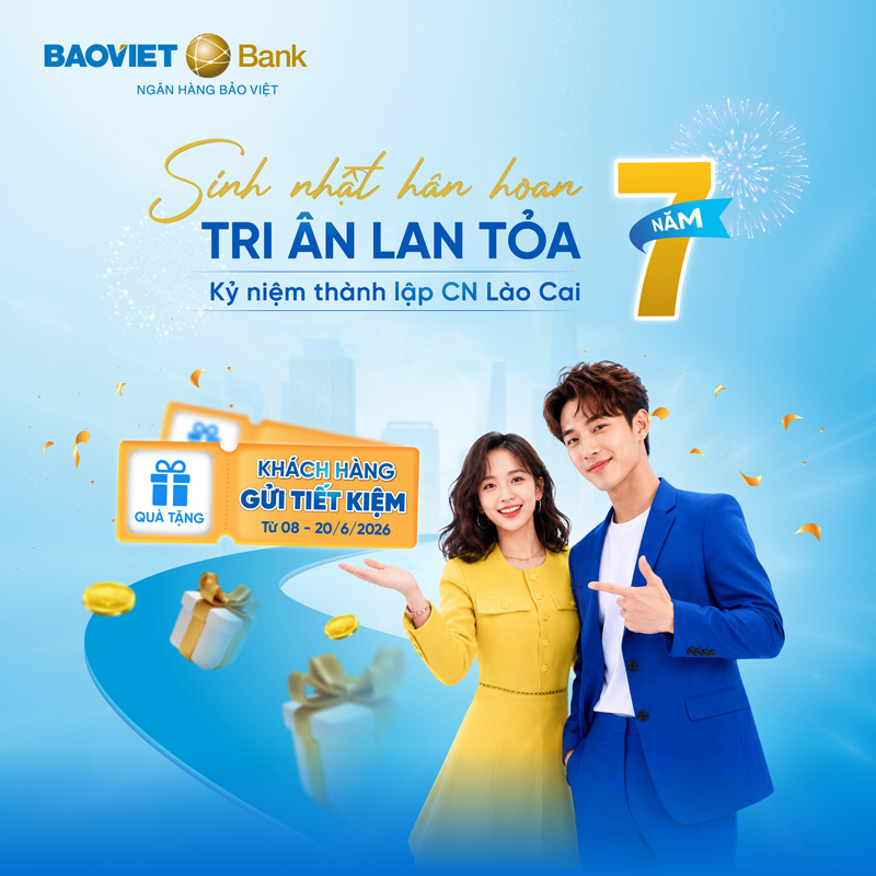 BAOVIET Bank Lào Cai tri ân khách gửi tiết kiệm dịp 7 năm thành lập