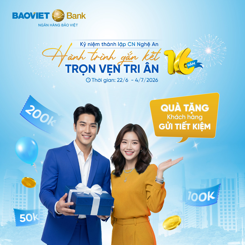BAOVIET Bank Nghệ An tri ân khách hàng dịp 16 năm thành lập