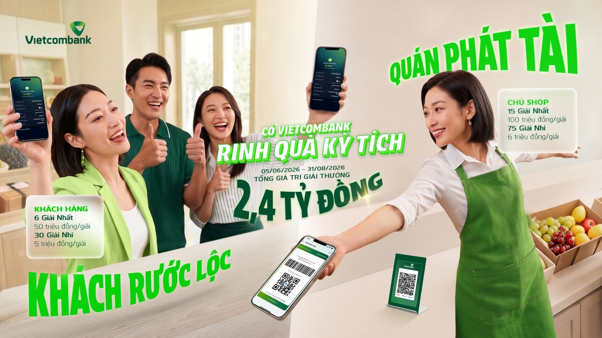 "Có Vietcombank - Rinh quà kỳ tích": Chương trình đồng hành hộ kinh doanh với ưu đãi lên đến 2,4 tỷ đồng
