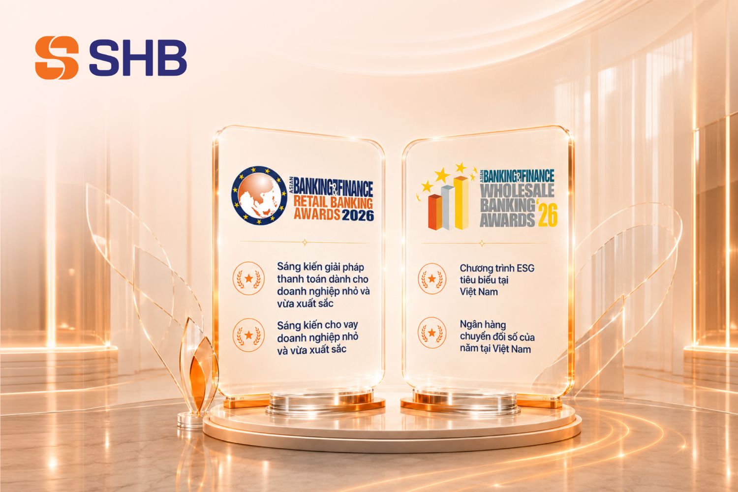 Ảnh 1: SHB nhận 4 giải thưởng lớn tại Asian Banking & Finance Awards 2026