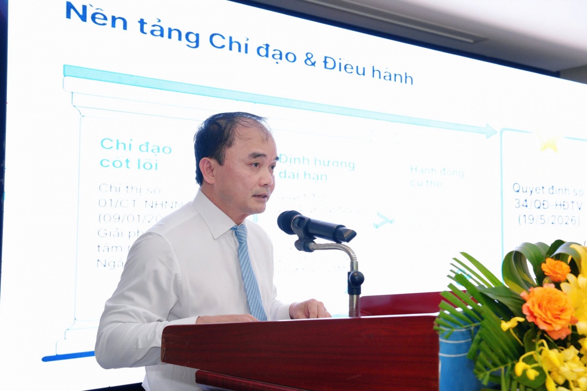 Quyền Tổng Giám đốc VAMC Đặng Đình Thích báo cáo kết quả hoạt động 6 tháng đầu năm 2026