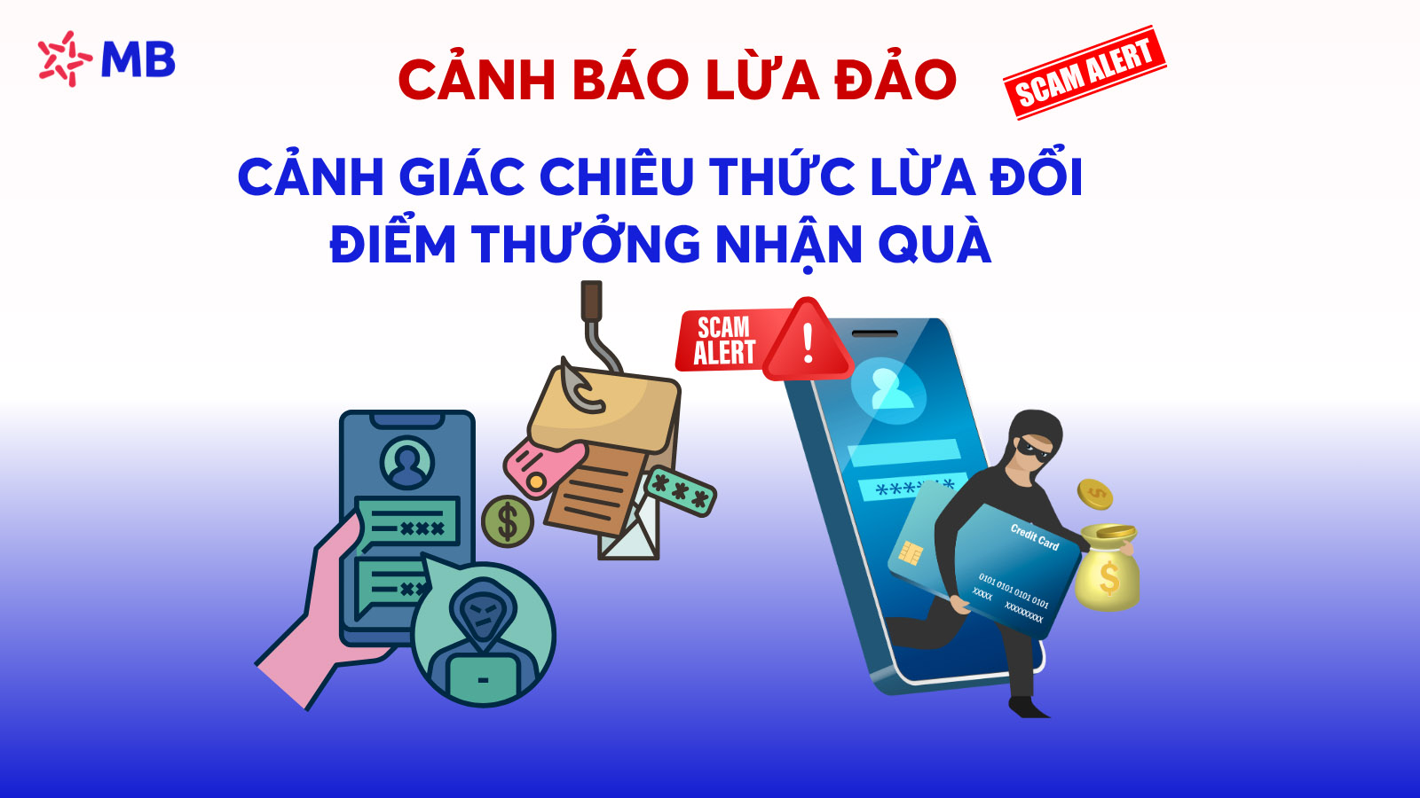 Cảnh báo giả mạo MB lừa đổi điểm thưởng, nhận quà