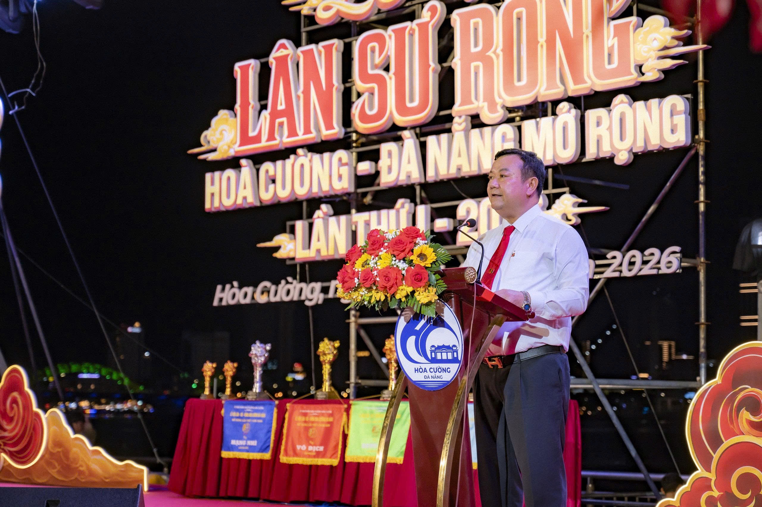 Ông Nguyễn Tiến Trường - Bí thư Đảng ủy, Trưởng Văn phòng đại diện Agribank khu vực miền Trung phát biểu tại sự kiện