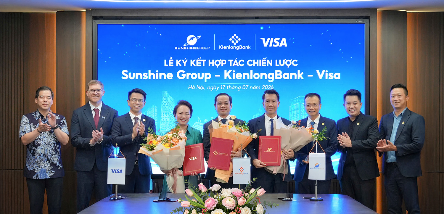 KienlongBank, Visa và Sunshine Group Ký kết hợp tác Chiến lược phát triển hệ sinh thái thanh toán số và xây dựng hạ tầng thanh toán cho các đô thị thông minh