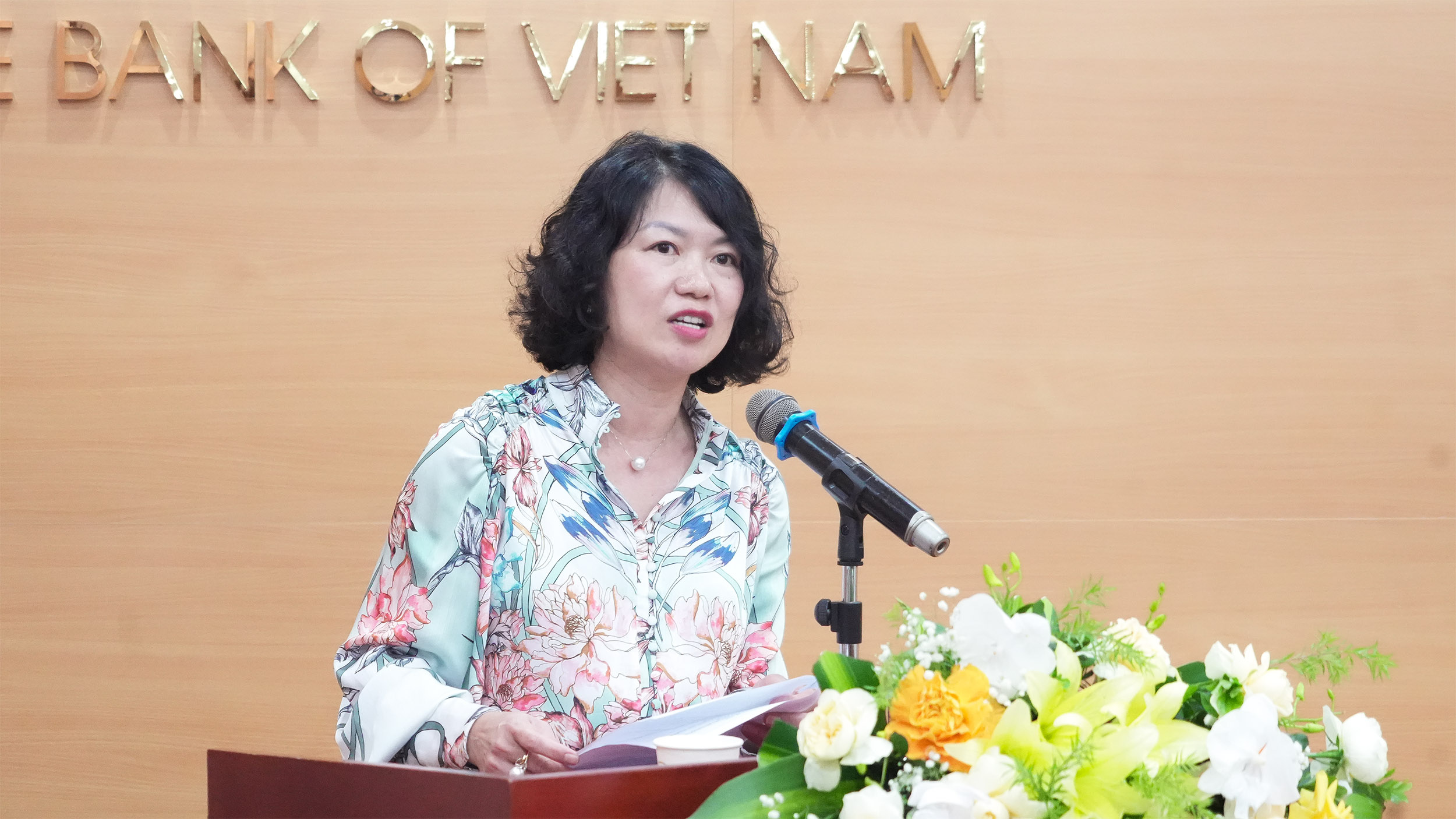 Bà Nguyễn Thị Hồng Vân - Phó Chủ nhiệm Ủy ban Rủi ro; Giám đốc Khối phụ trách Quản lý rủi ro Vietcombank