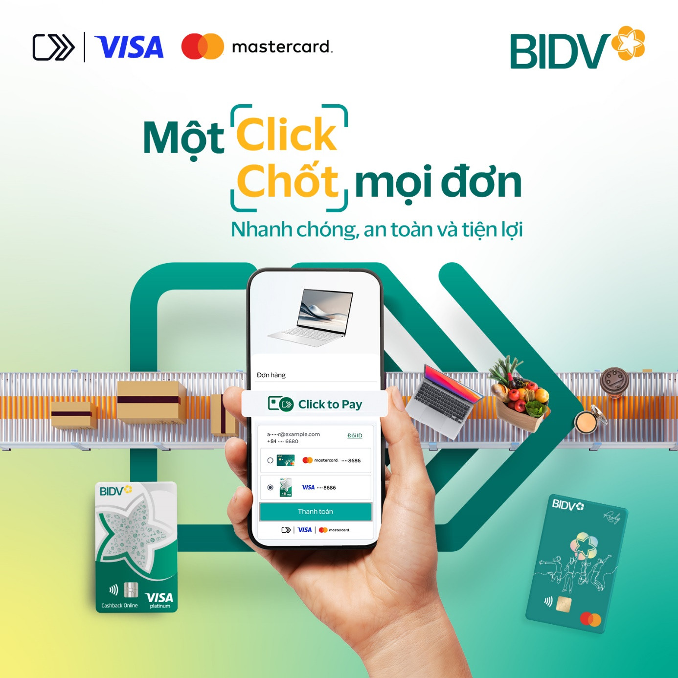 BIDV ra mắt Click to Pay cho chủ thẻ Visa và Mastercard