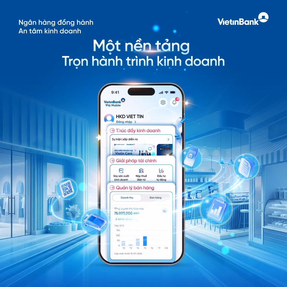 VietinBank ra mắt không gian số dành riêng cho hộ kinh doanh trên VietinBank iPay Mobile