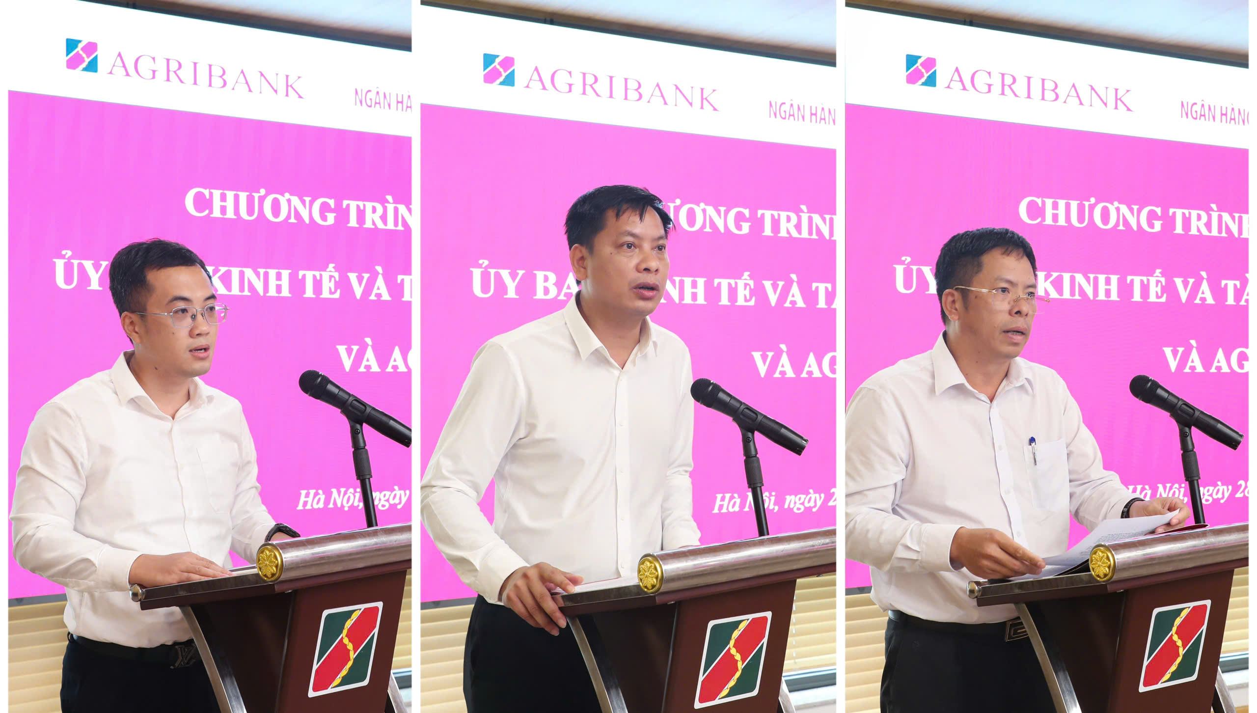 Đại diện các đơn vị chuyên môn của Agribank trình bày các báo cáo, góp ý đối với 3 dự án luật