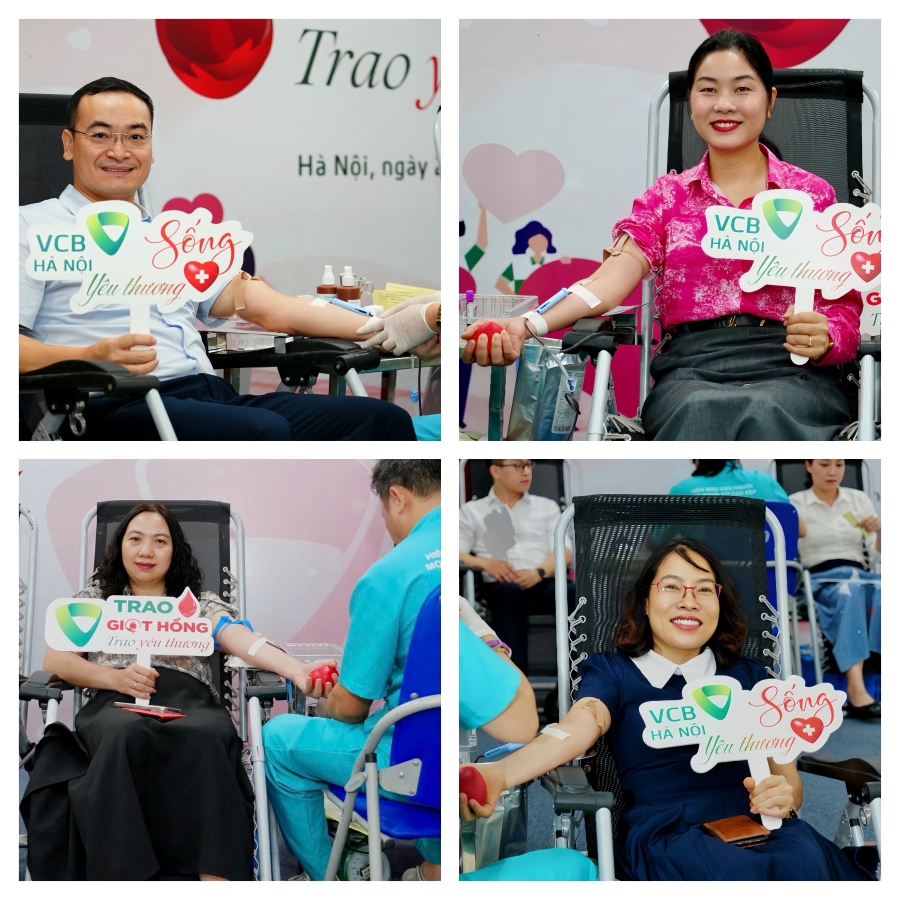 Vietcombank Hà Nội tổ thức hiến máu tình nguyện “Trao giọt hồng - Trao yêu thương” năm 2026
