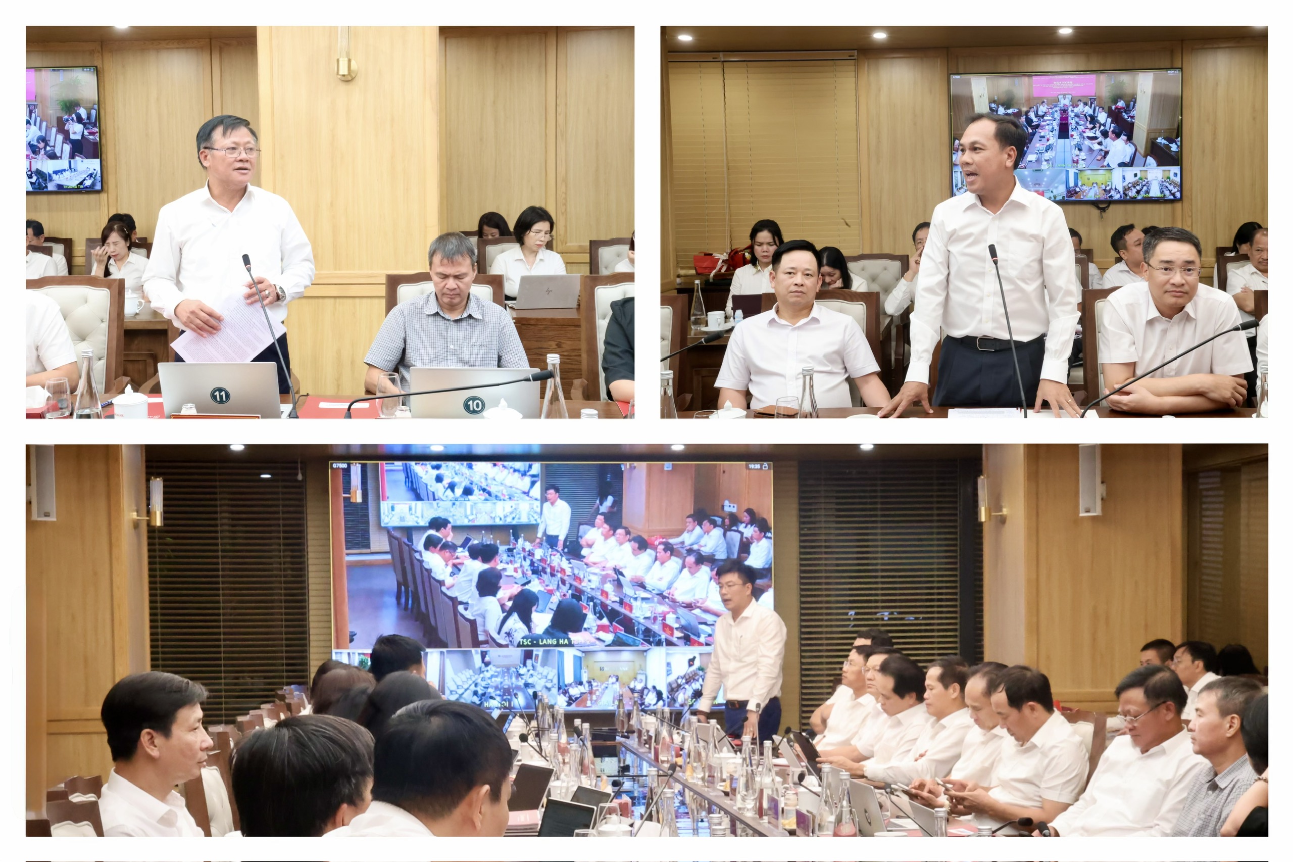 Các đại biểu phát biểu tham luận tại Hội nghị tập trung làm rõ những kết quả đạt được, khó khăn, vướng mắc và đề xuất nhiều giải pháp nhằm thực hiện thắng lợi các nhiệm vụ trọng tâm 6 tháng cuối năm 2026