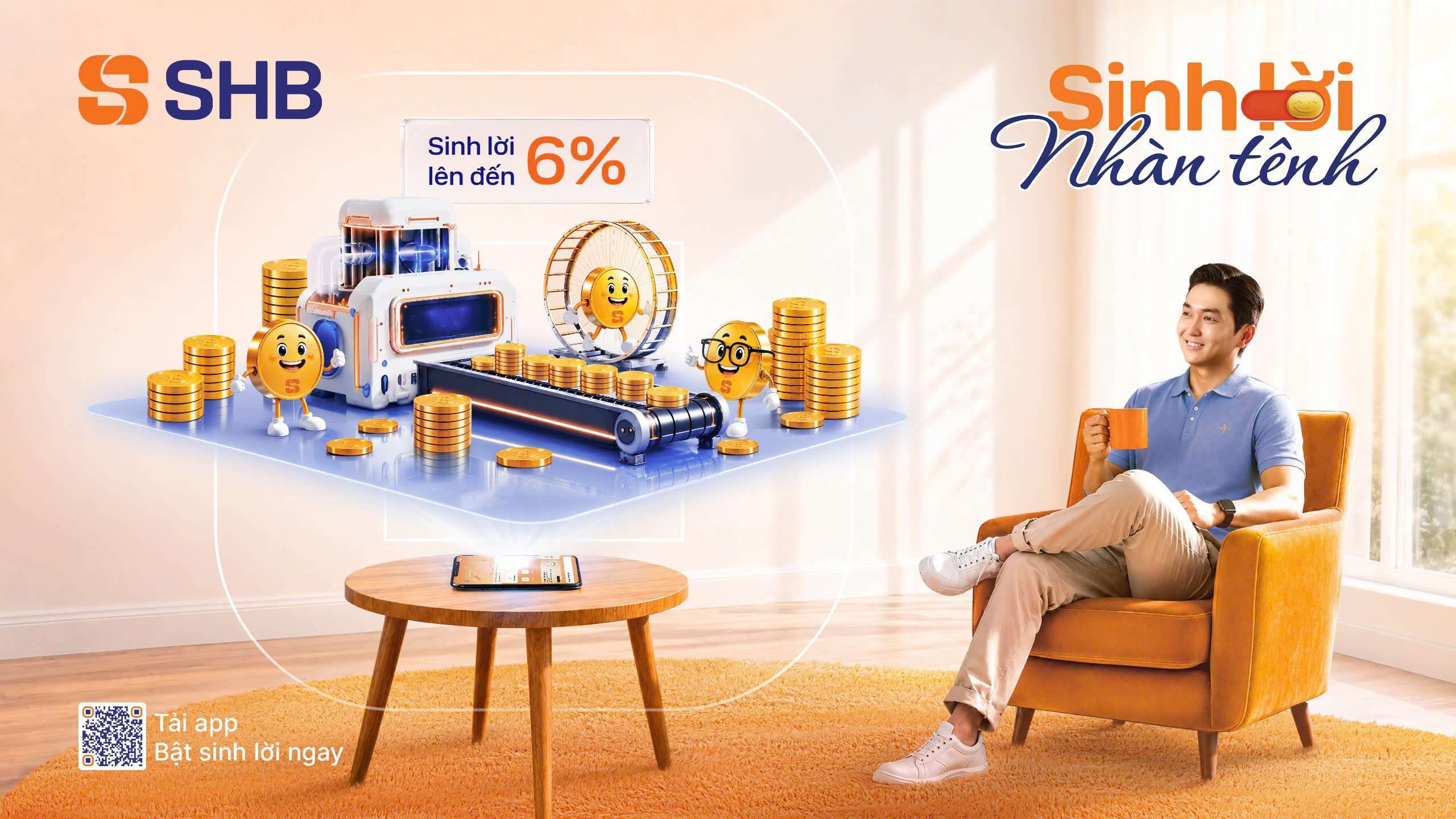 SHB ra mắt tính năng “Sinh lời nhàn tênh”, giúp khách hàng tối ưu dòng tiền nhàn rỗi, gia tăng hiệu quả sinh lời.