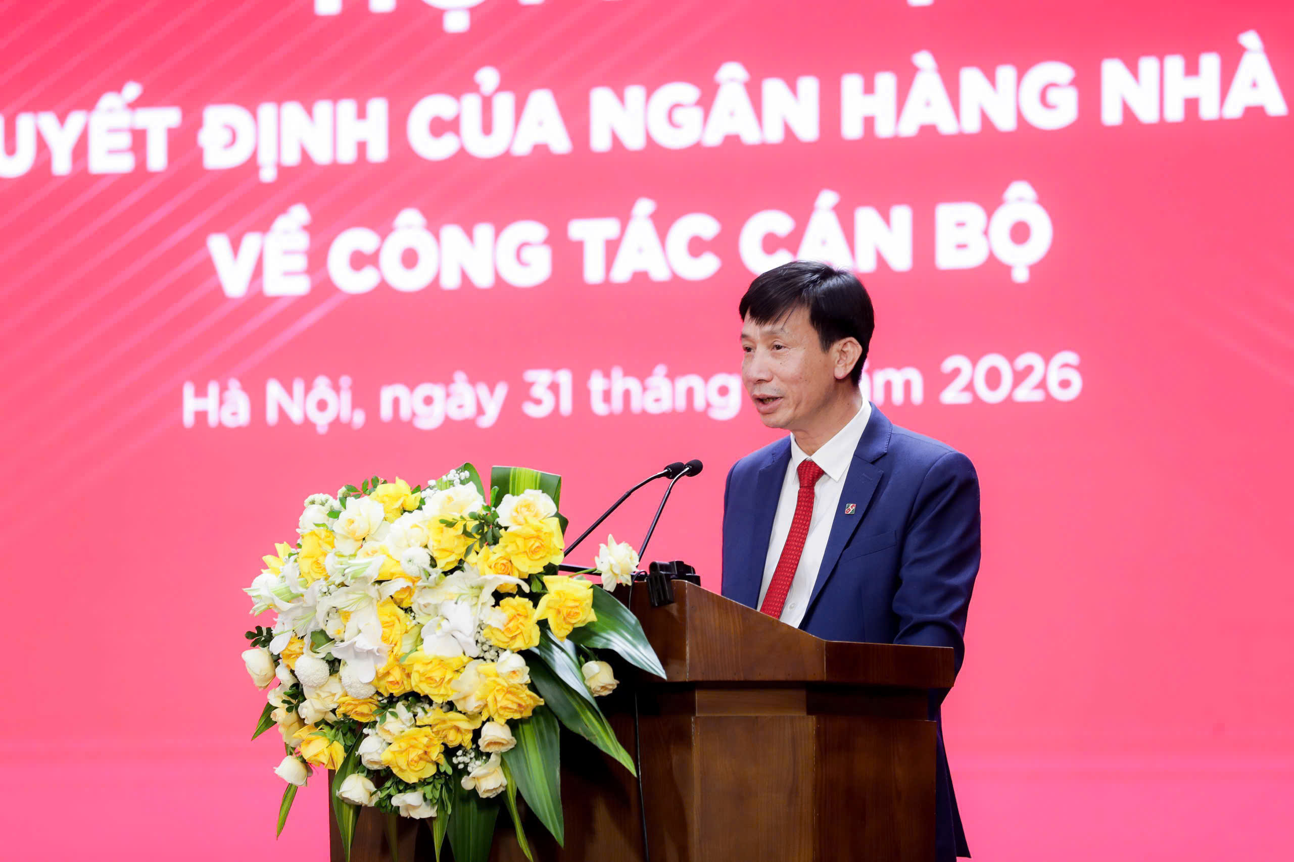 Đồng chí Phạm Đức Tuấn, Trưởng Ban Kiểm soát Agribank phát biểu nhận nhiệm vụ