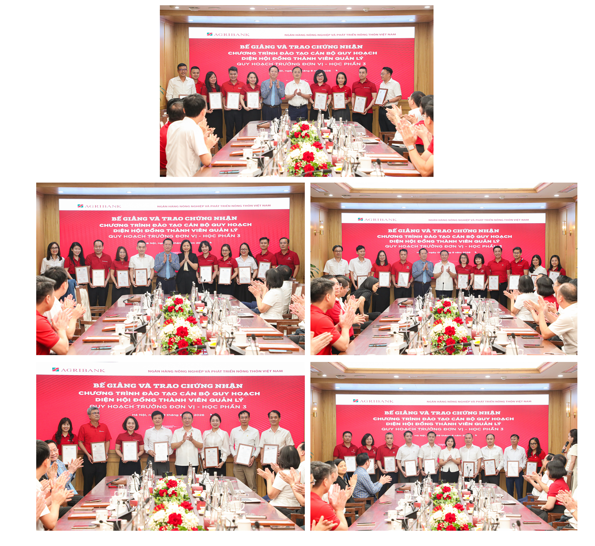 Đại diện Ban lãnh đạo Agribank trao chứng nhận cho các Học viên tham dự Chương trình
