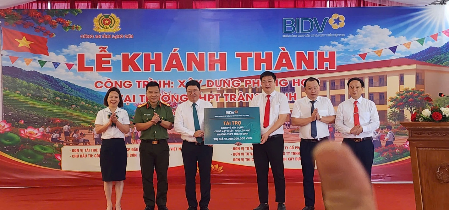 BIDV đồng hành xây dựng phòng học mới tại Trường THPT Tràng Định