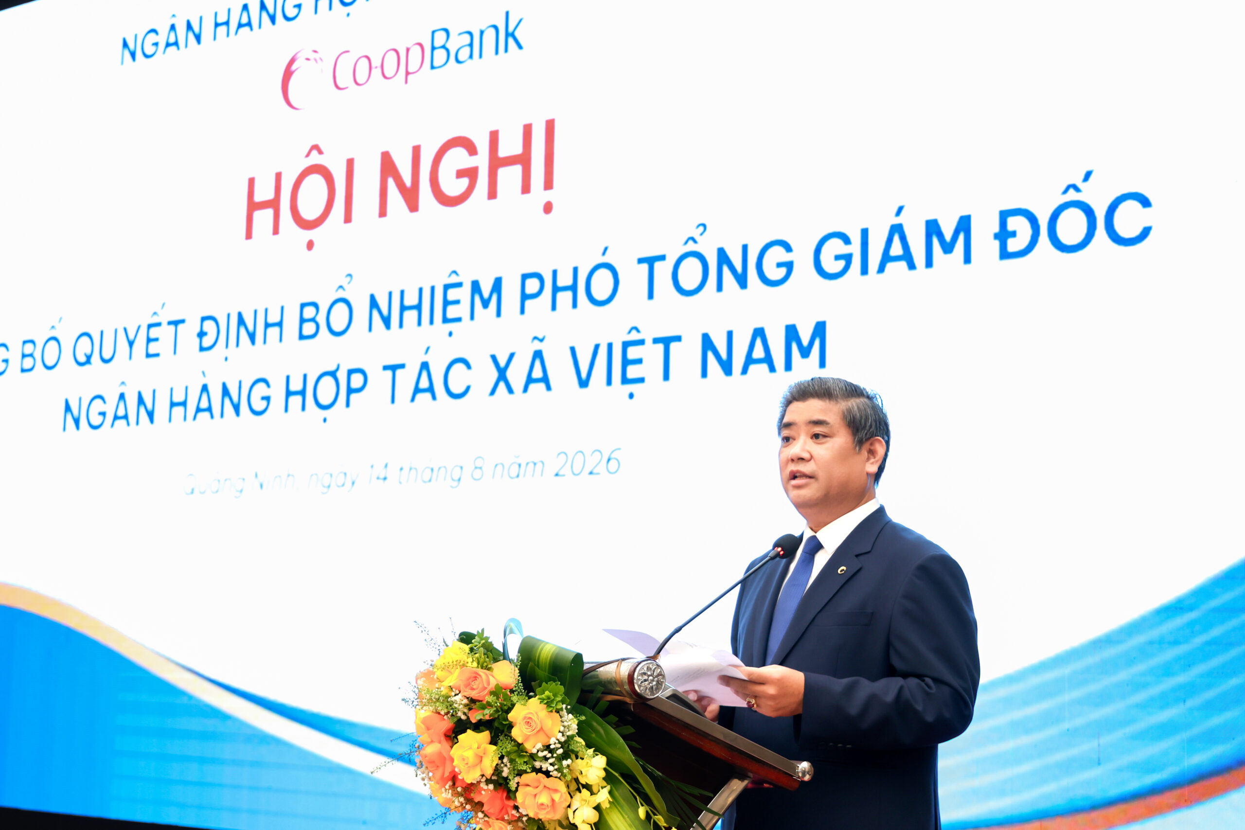 Ông Nguyễn Ngọc Thanh – Tân Phó Tổng Giám đốc Co-opBank phát biểu nhận nhiệm vụ