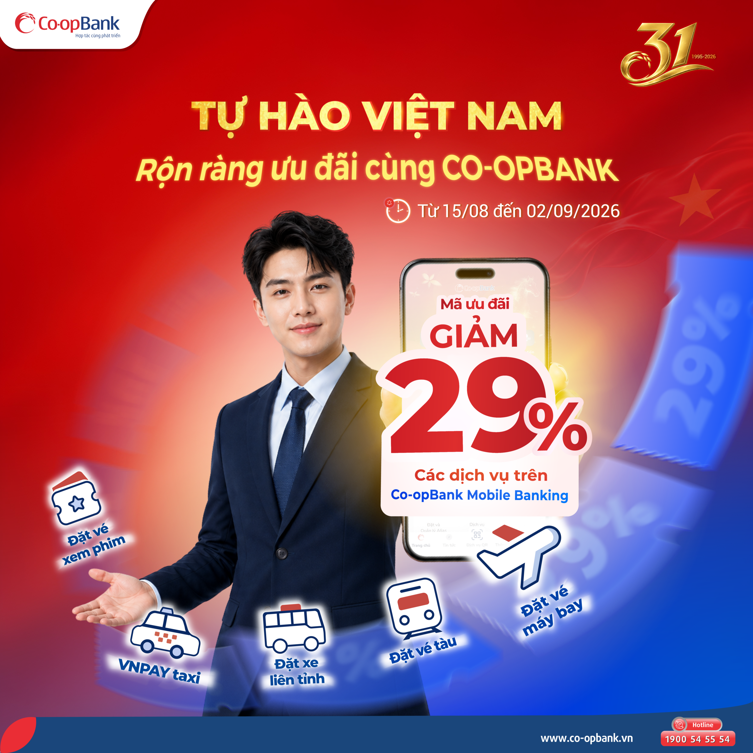 Co-opBank triển khai chương trình ưu đãi “Tự hào Việt Nam – Rộn ràng ưu đãi” mừng ngày Quốc khánh 02/09