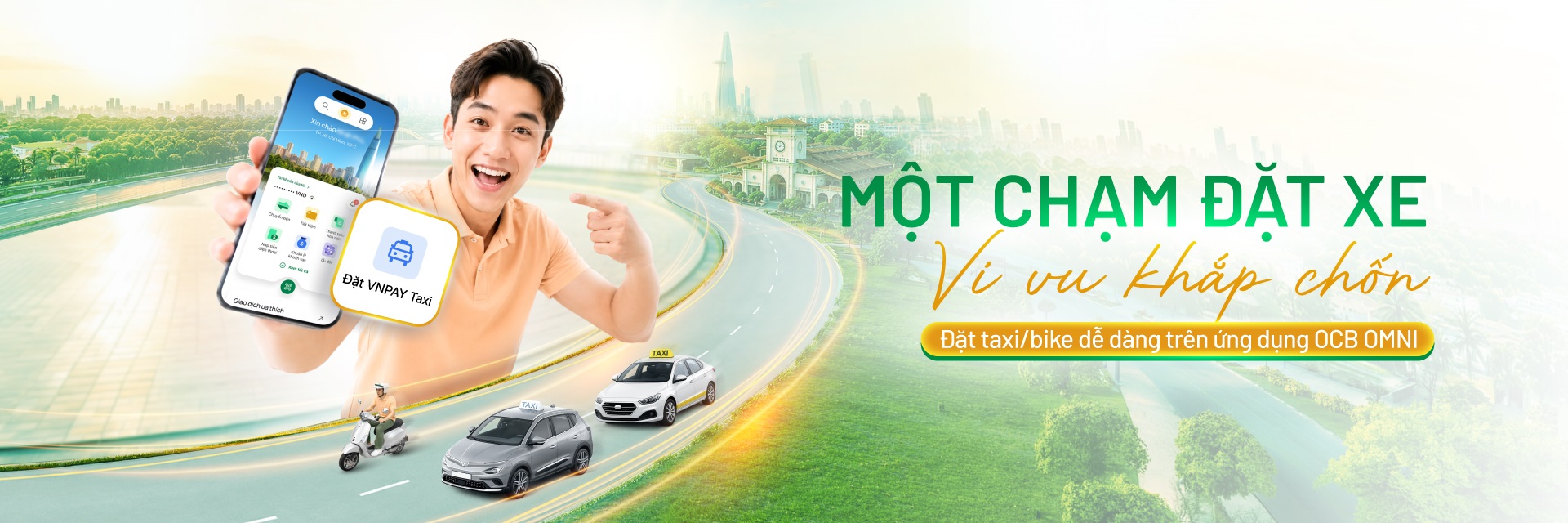 Đặt “VNPAY Taxi” dễ dàng trên ứng dụng OCB OMNI