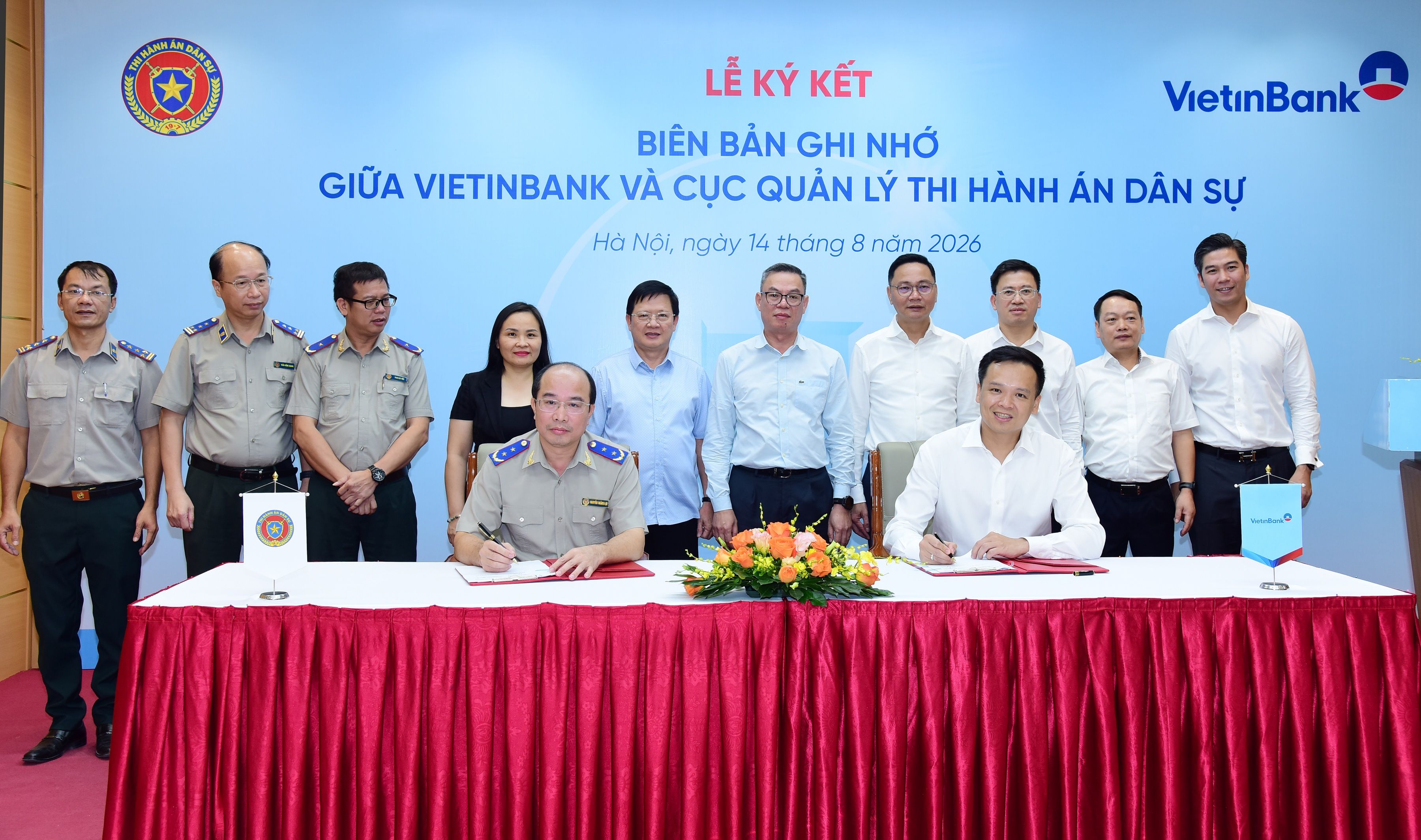 VietinBank và Cục Quản lý Thi hành án dân sự ký Biên bản ghi nhớ hợp tác