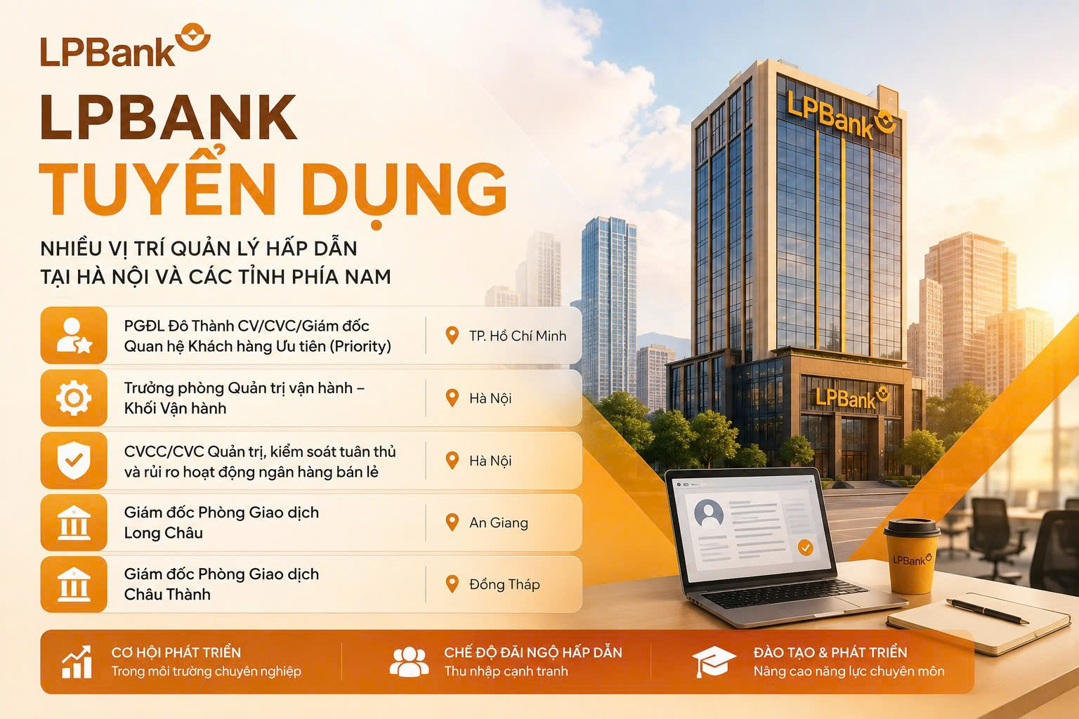 LPBank tuyển dụng nhiều vị trí tại Hà Nội và các tỉnh phía Nam