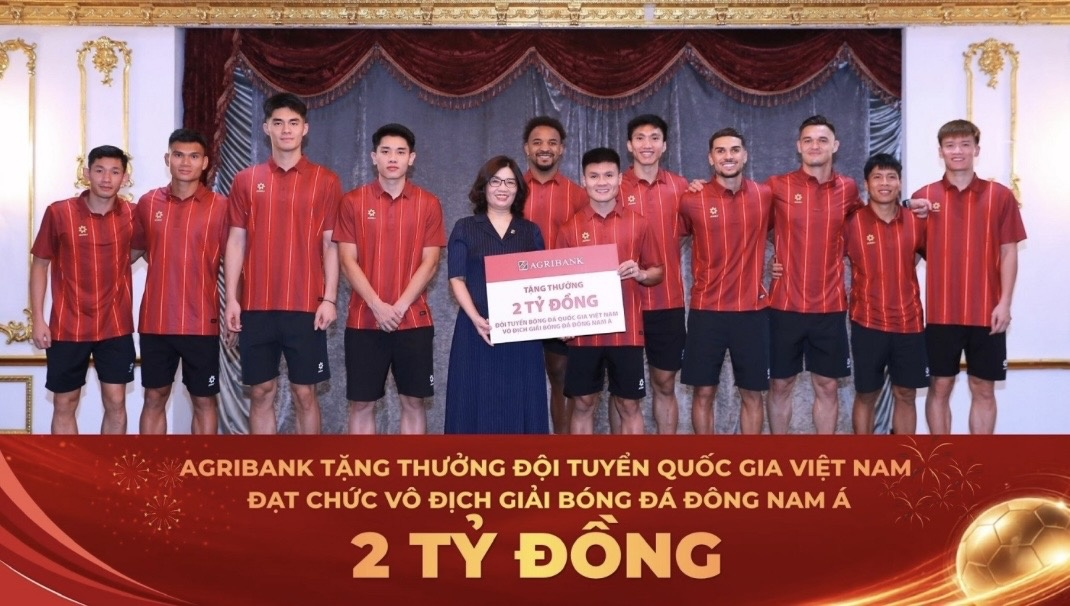 Agribank thưởng 2 tỷ đồng cho Đội tuyển bóng đá Việt Nam vô địch ASEAN Cup 2026