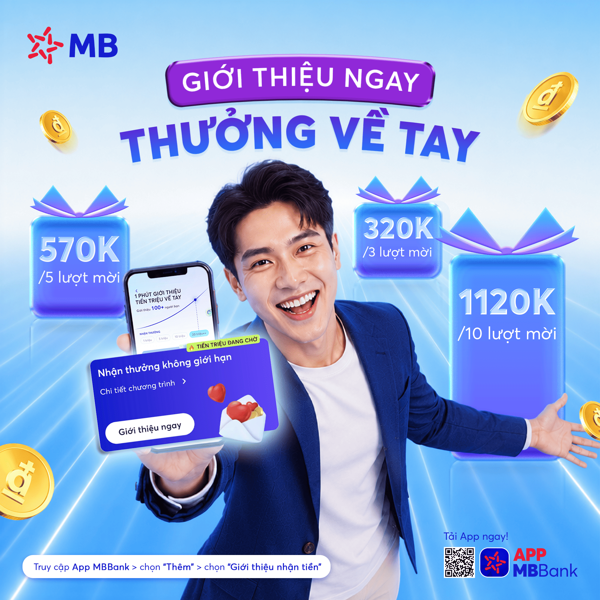 MB thưởng hơn 1 triệu đồng cho khách hàng giới thiệu khách hàng mới