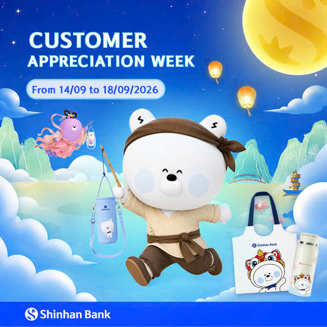 Ngân hàng Shinhan truyền tải thông điệp “Trân trọng niềm tin trong từng khoảnh khắc” trong Tuần lễ Tri ân Khách hàng tháng 9/2026