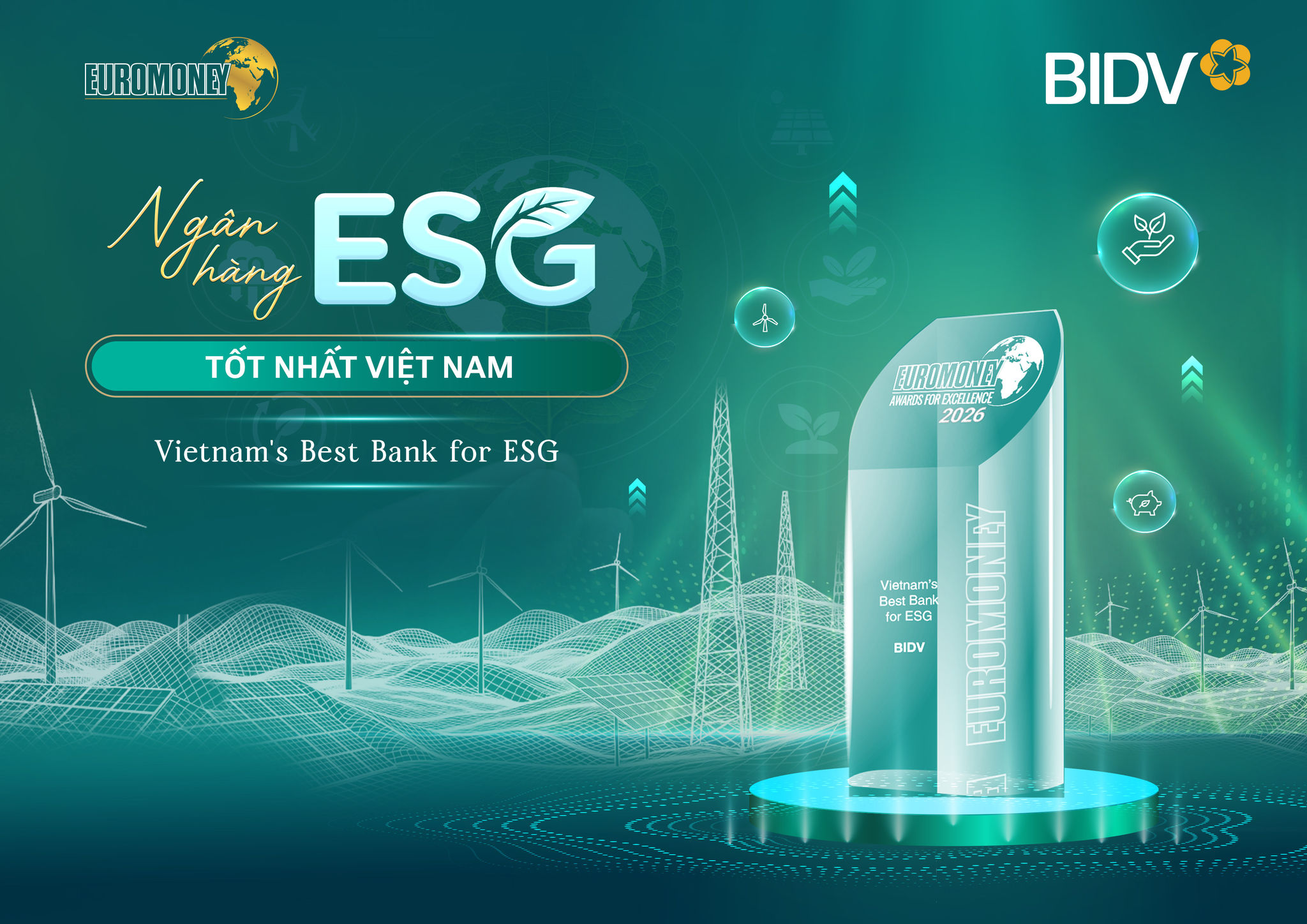 BIDV nhận giải “Ngân hàng ESG tốt nhất Việt Nam” từ Euromoney